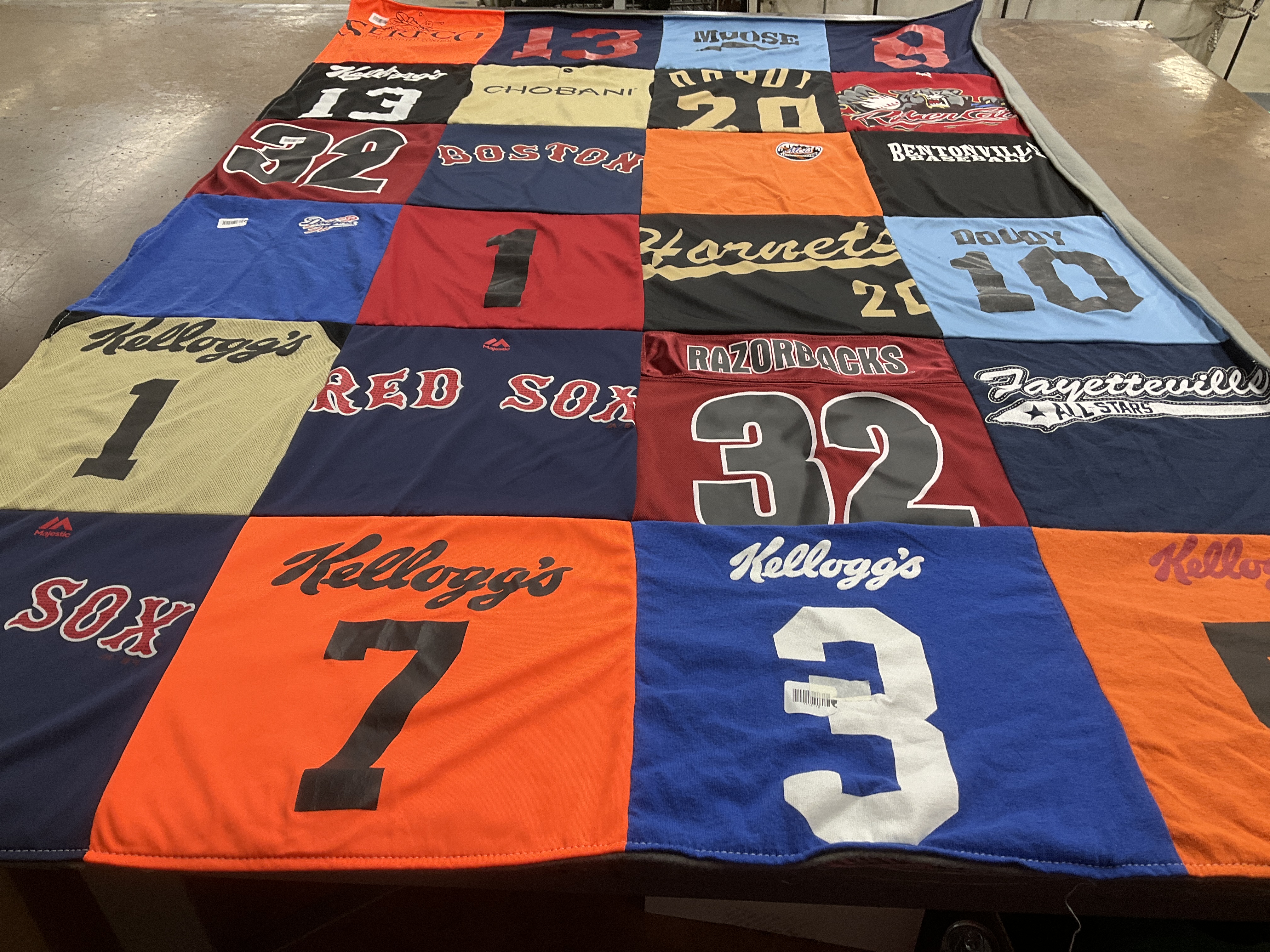 T-shirt quilt featuring razorbacks, red sox by Chelsea from AR