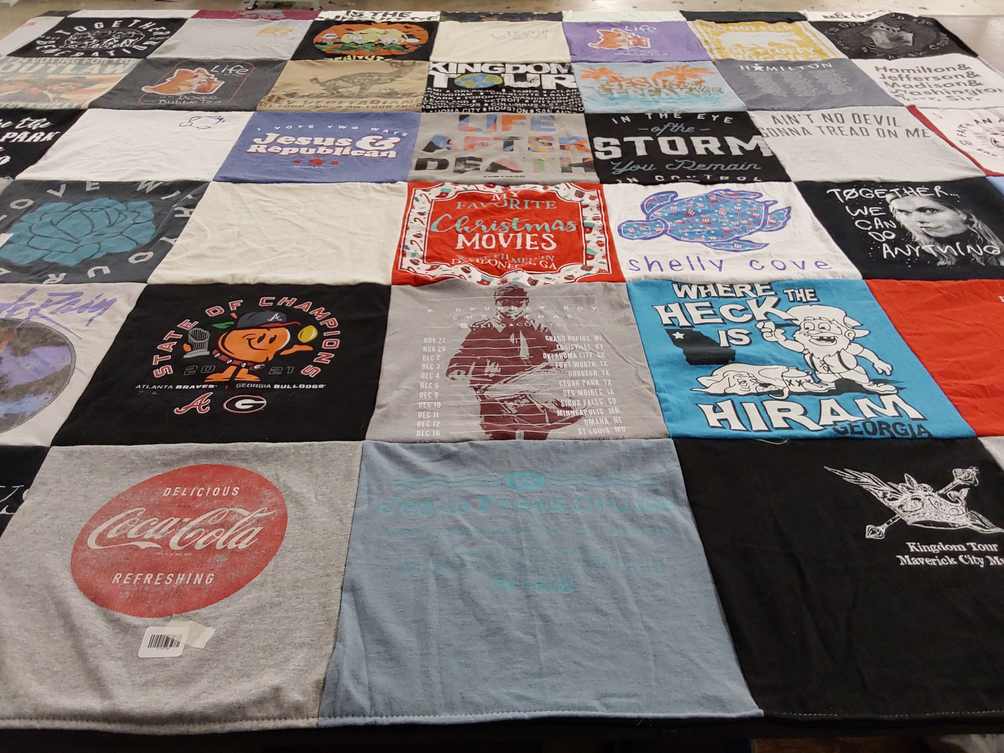 T-shirt quilt featuring atlanta braves, georgia bulldogs by Faith from GA