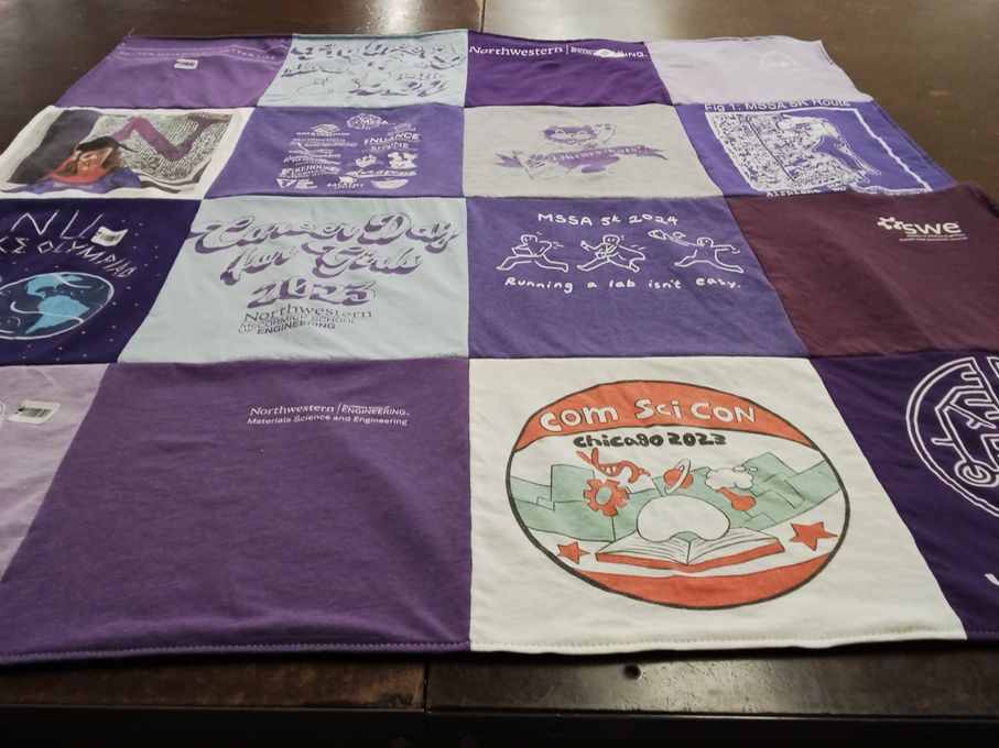 T-shirt quilt from northwestern university by Emma from IL