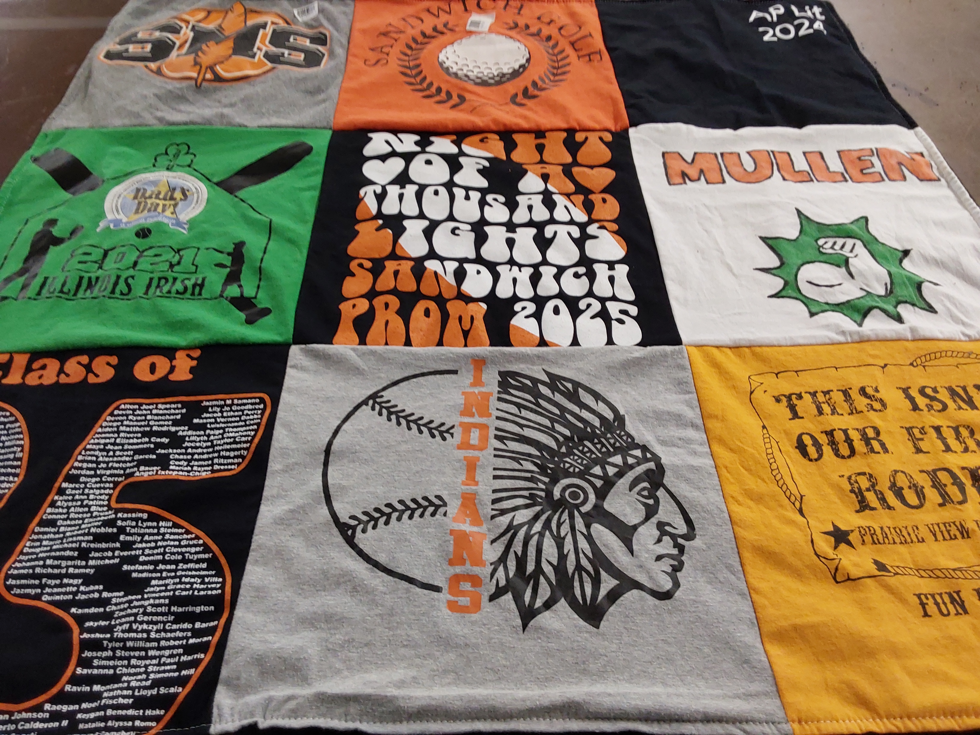 T-shirt quilt featuring indians baseball by BEN from IL