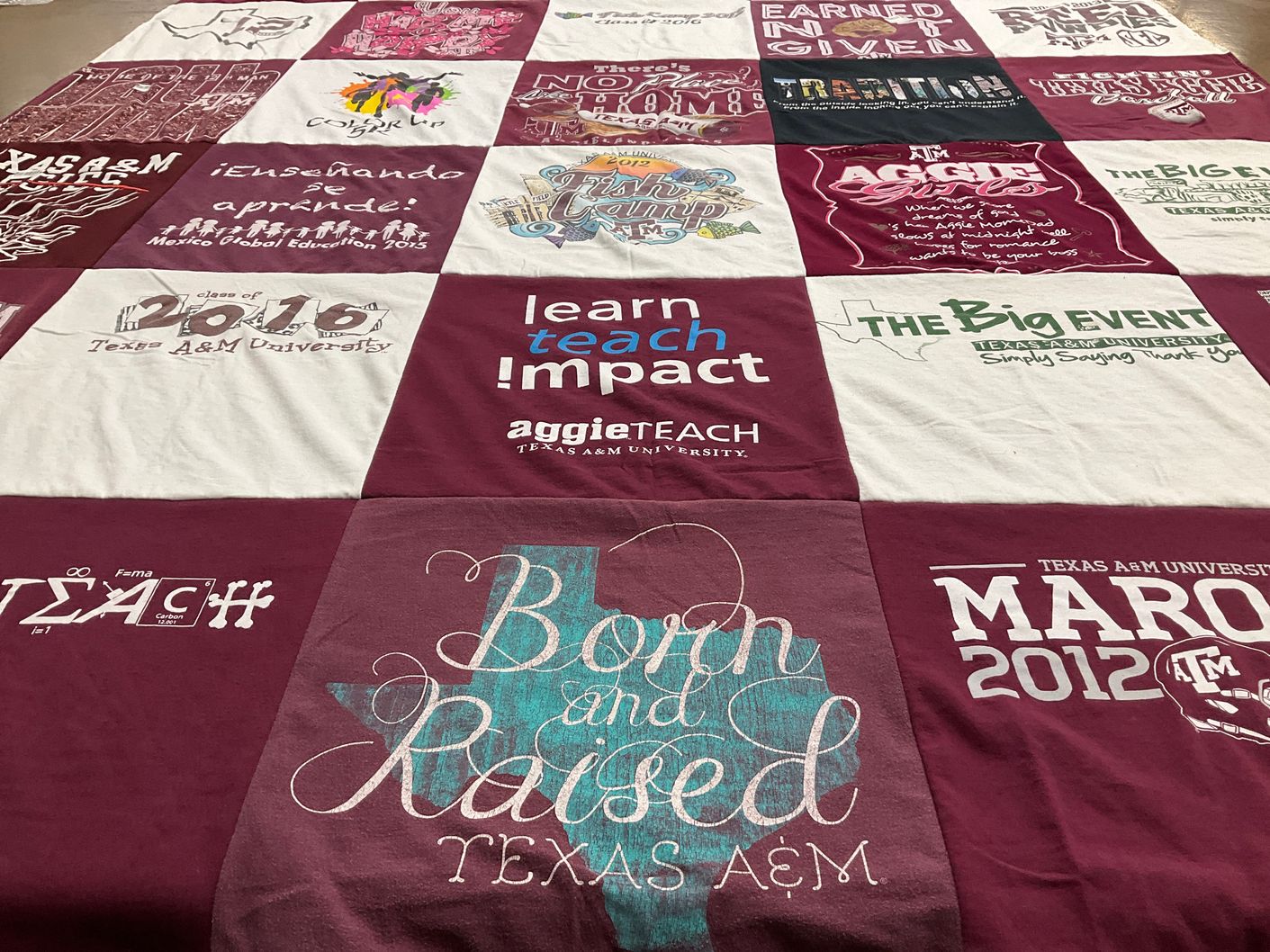 T-shirt quilt from texas a&m university by Jenelle from TX