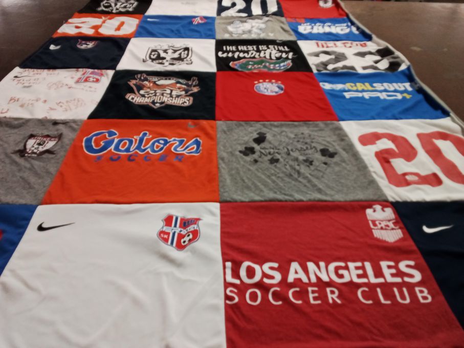 T-shirt quilt featuring los angeles soccer club by Anna from CA