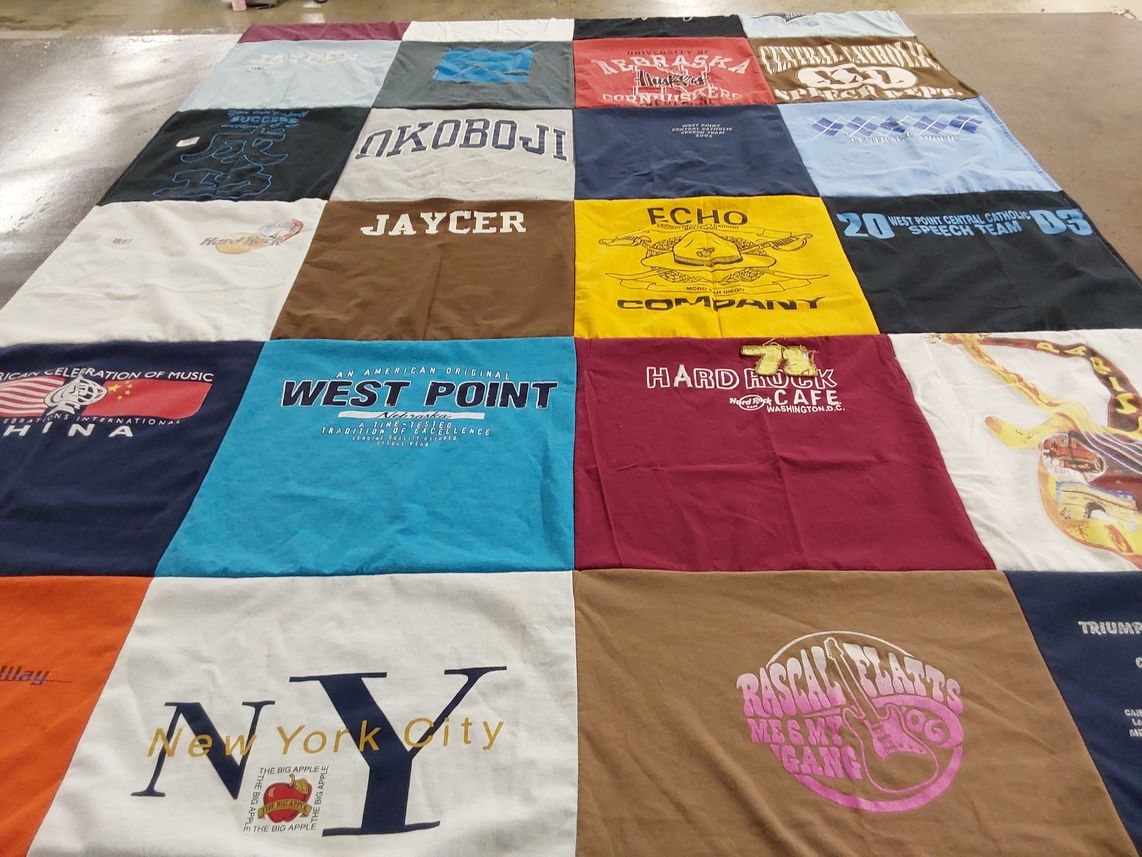 T-shirt quilt featuring west point central catholic speech team by Anastasia from NE