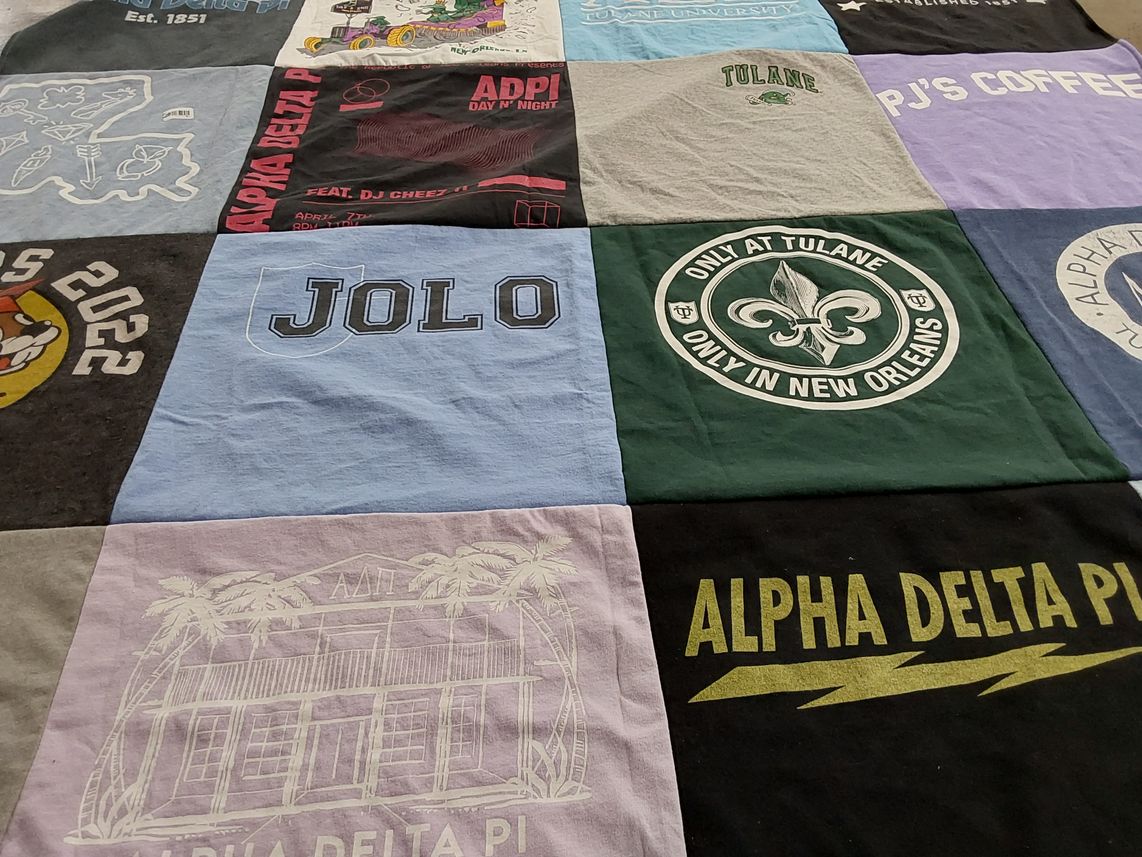 T-shirt quilt from tulane university by Emma from NJ