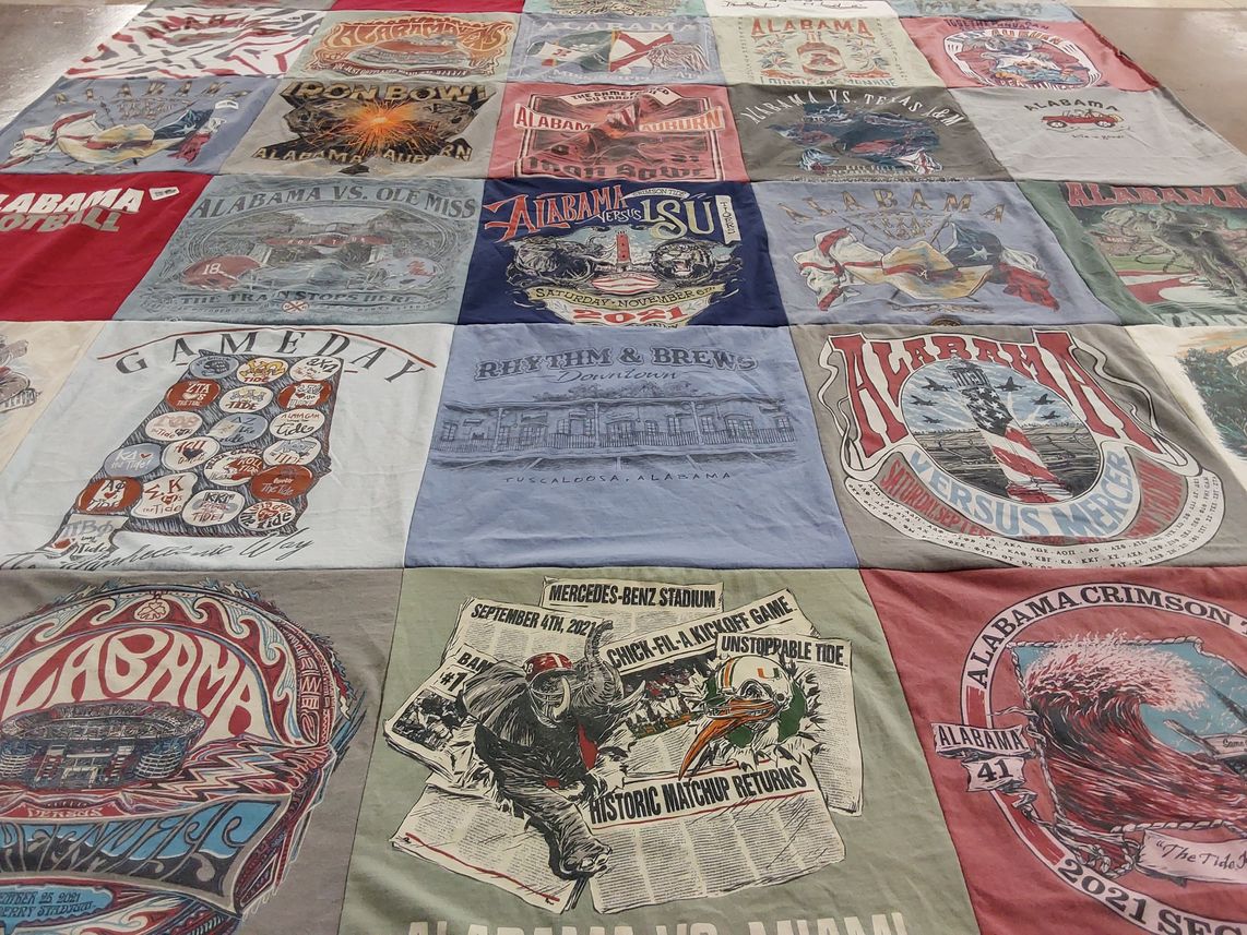 T-shirt quilt featuring university of alabama football team by Melissa from FL