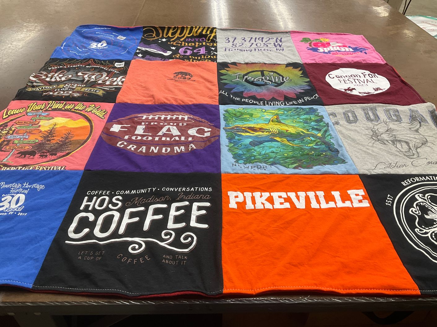 T-shirt quilt featuring cougars by ANNIE from IN