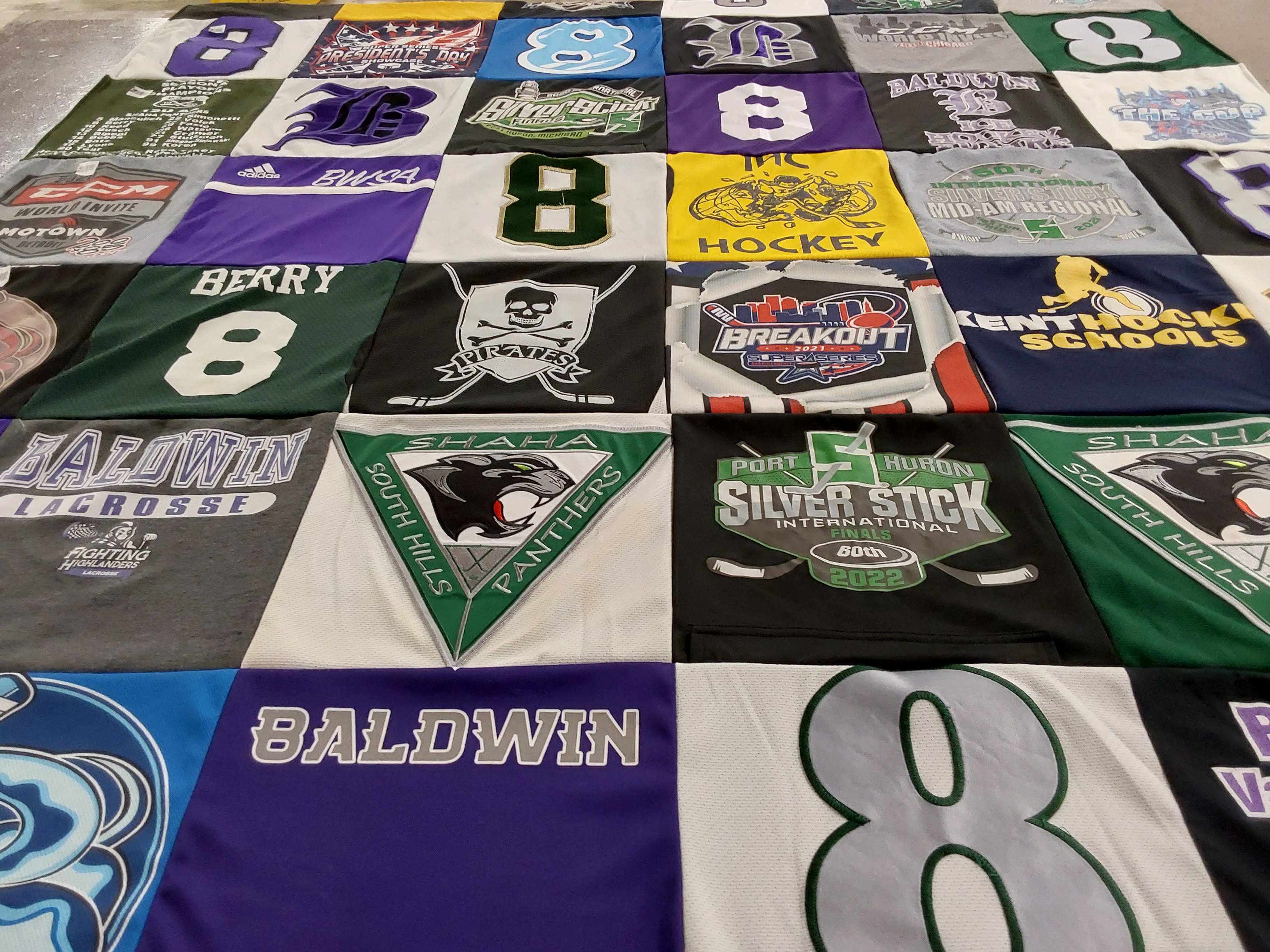 T-shirt quilt featuring south hills panthers by Melanie from PA