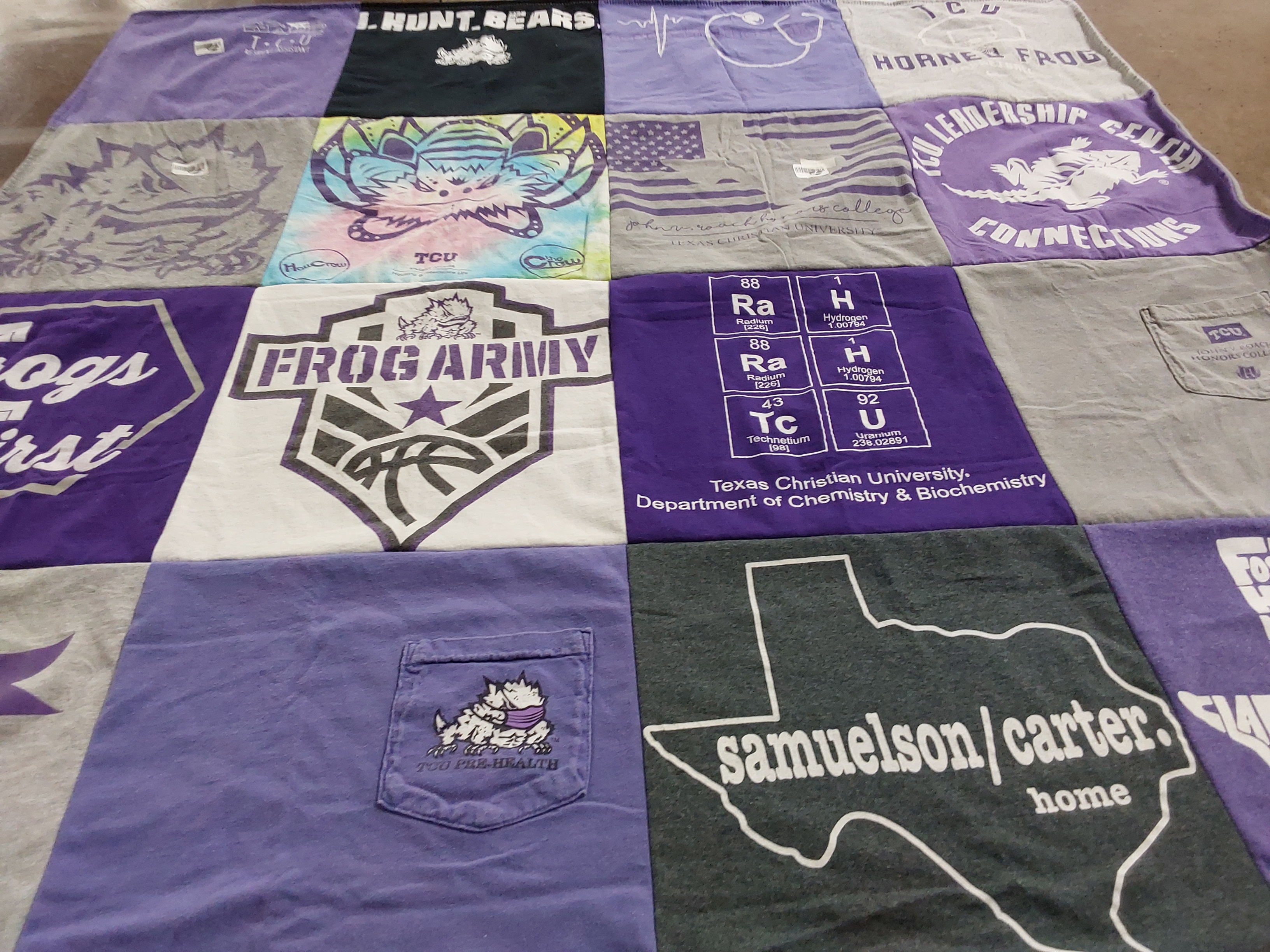 T-shirt quilt from texas christian university by Jena from TX