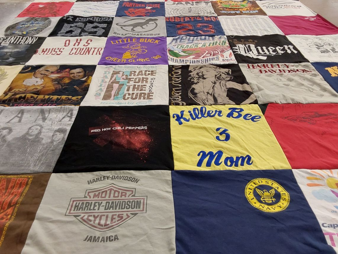 T-shirt quilt featuring texas a&m university track team by Elizabeth from KS