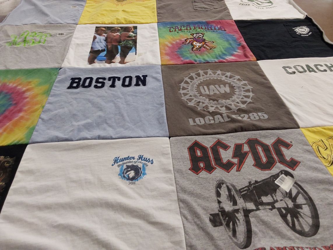 T-shirt quilt from hunter huss high school by Kim from NC