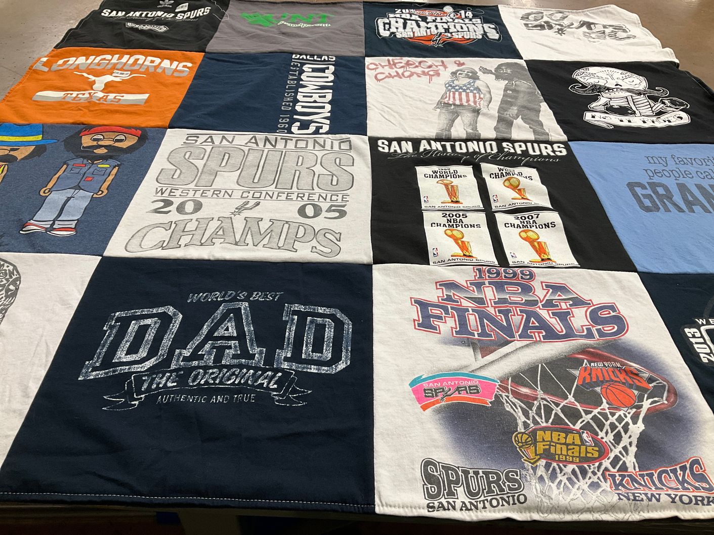T-shirt quilt featuring san antonio spurs, new york knicks by Gabriel from TX