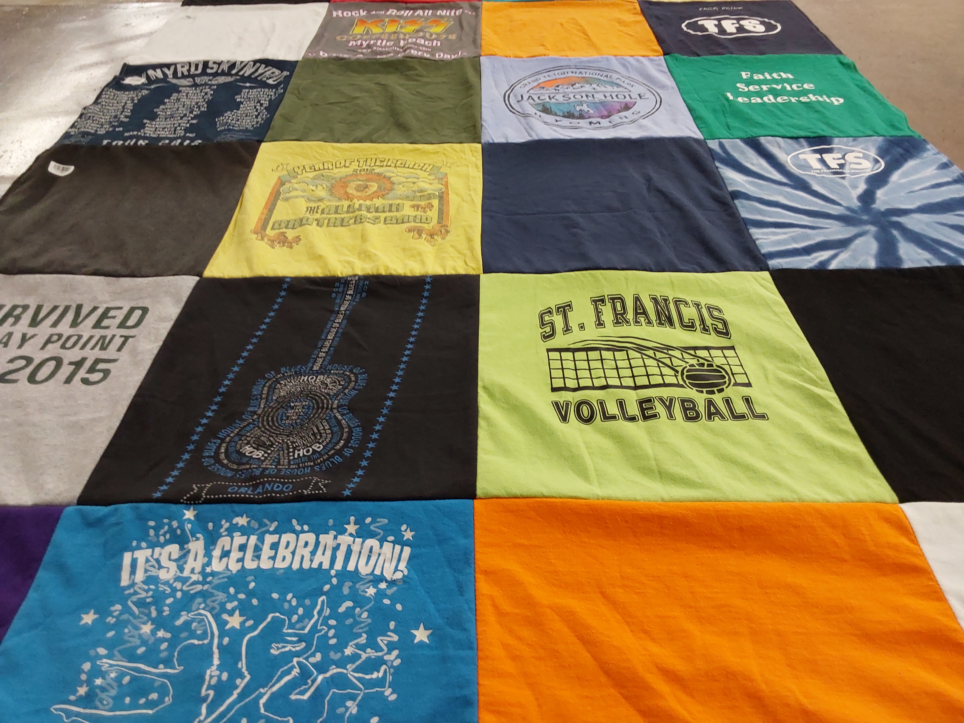 T-shirt quilt featuring st. francis volleyball by Tracy from NC