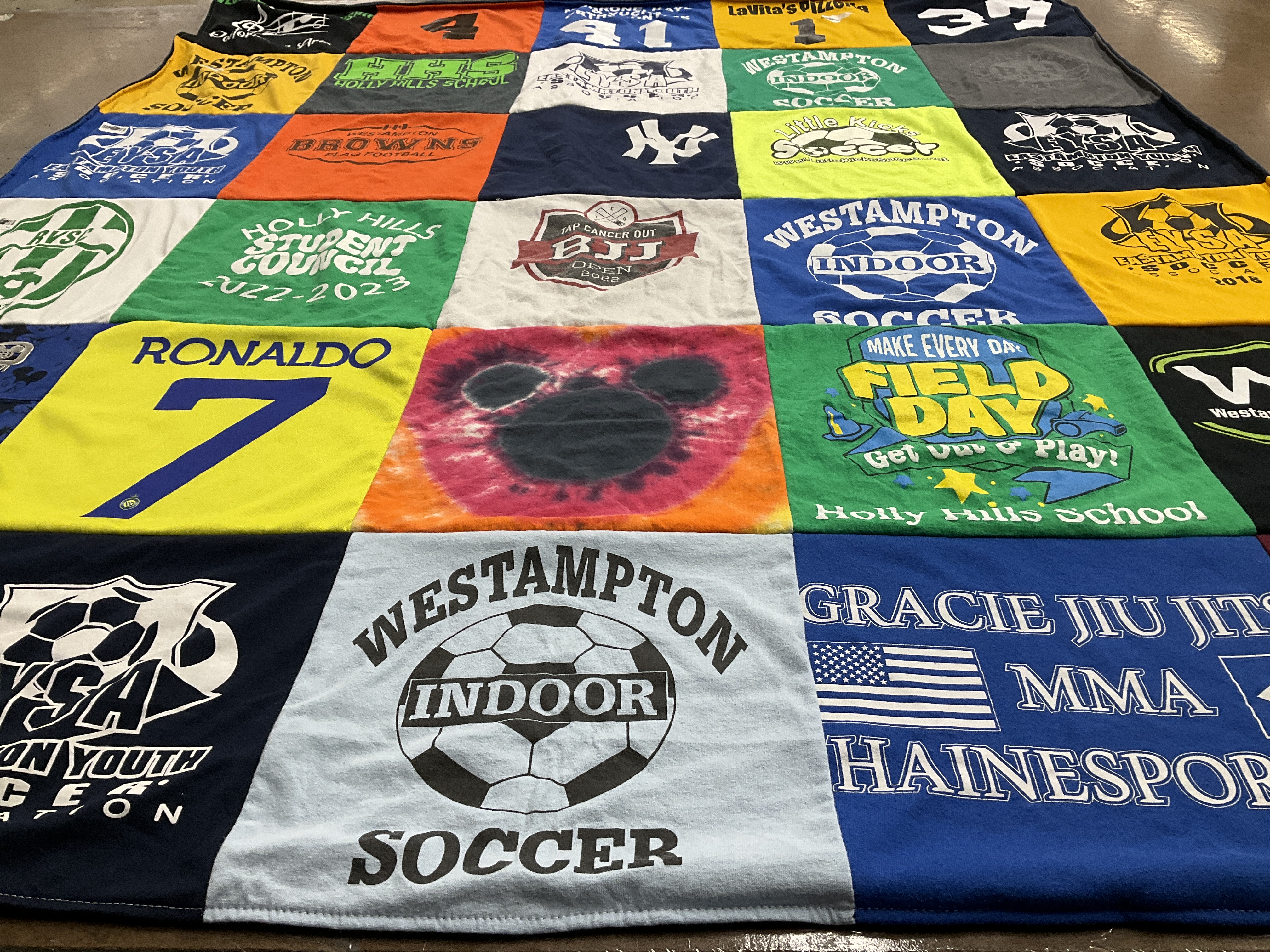 T-shirt quilt featuring westampton indoor soccer club, hainesport soccer club by Krystal from FL