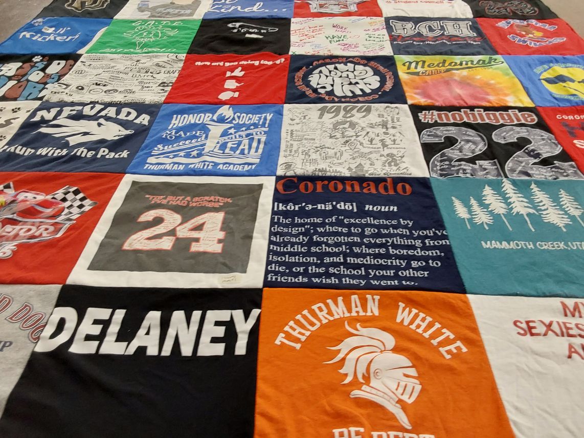 T-shirt quilt featuring nevada wolf pack by Jennifer from NV