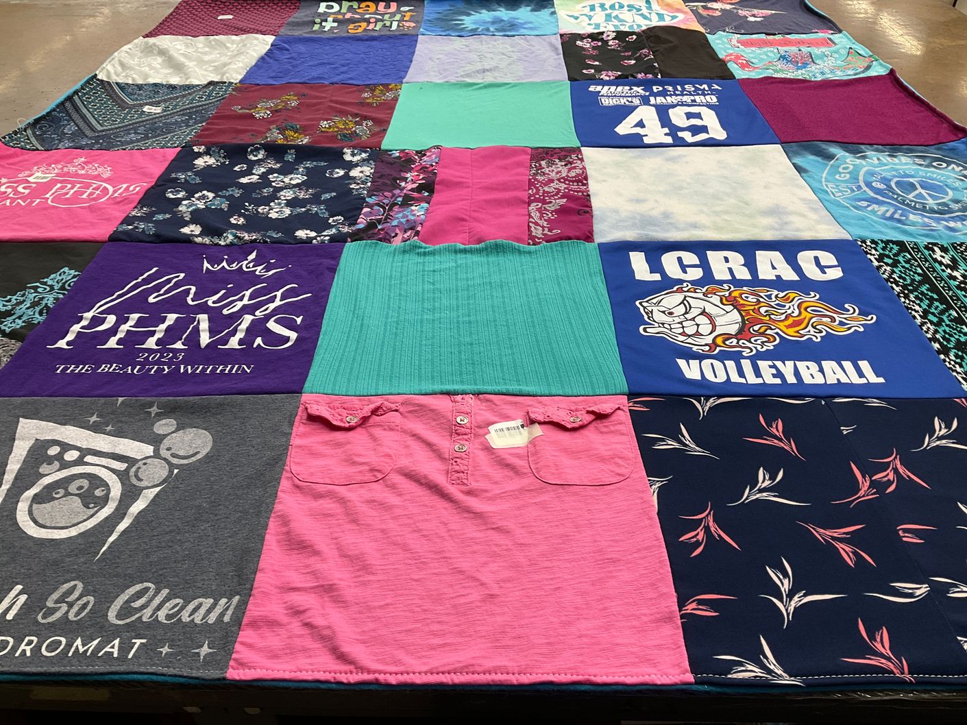 T-shirt quilt featuring lcrac volleyball by Carol from SC