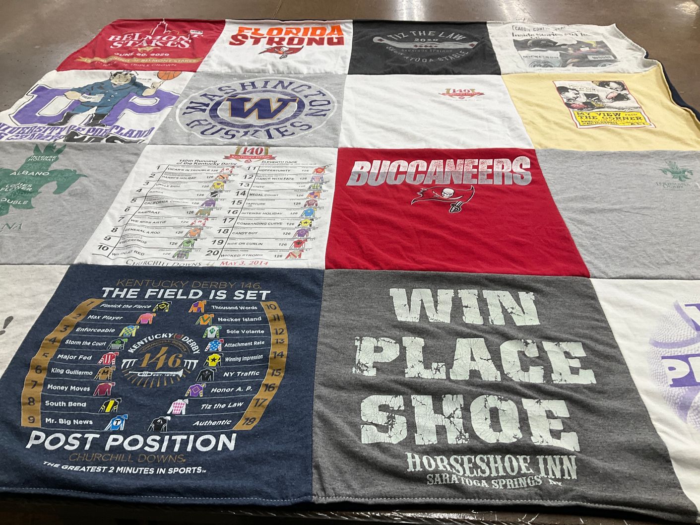 T-shirt quilt featuring tampa bay buccaneers by Kathleen from FL