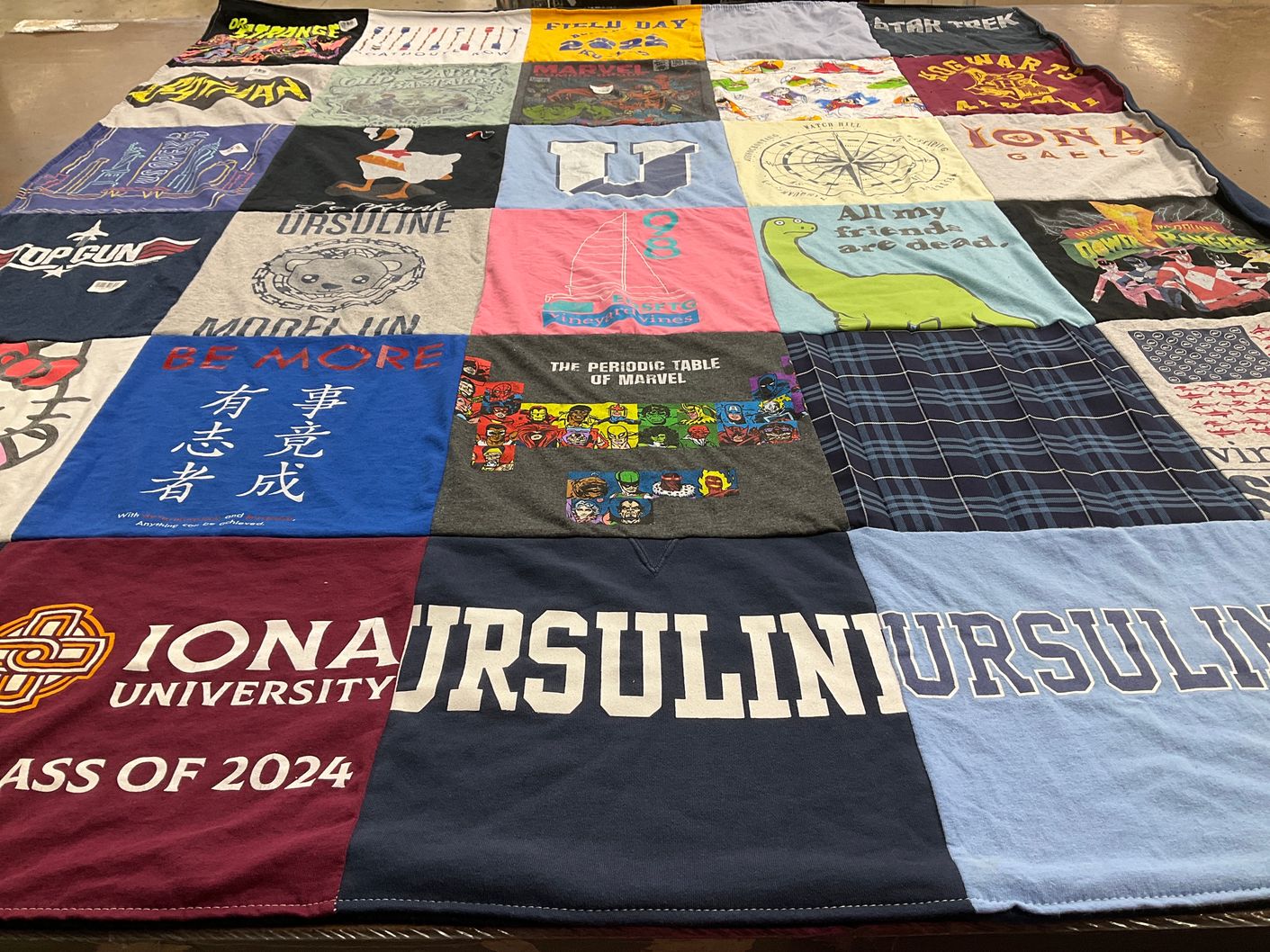 T-shirt quilt from iona university by Frances from NY