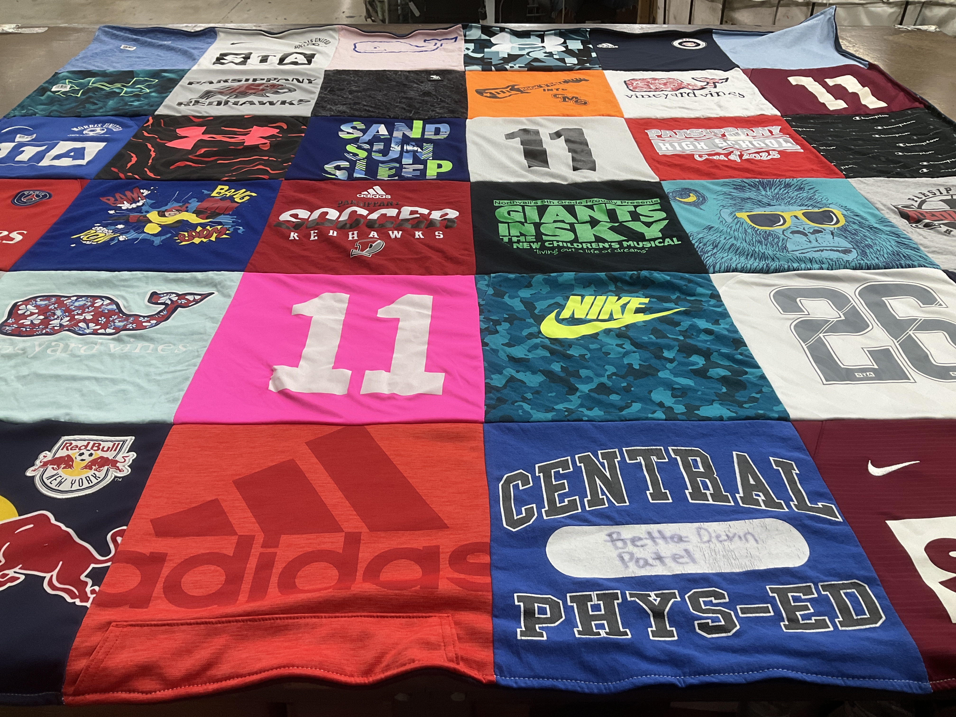 T-shirt quilt featuring red bull new york by Bina from NJ