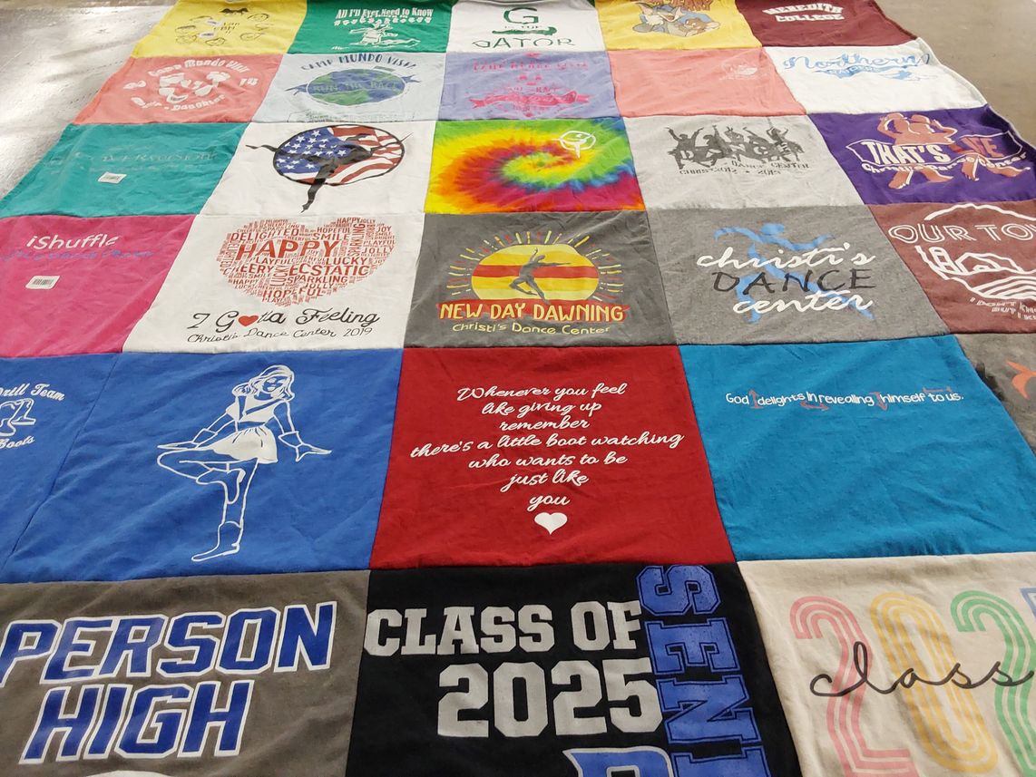 T-shirt quilt from person high school by Georgia from NC