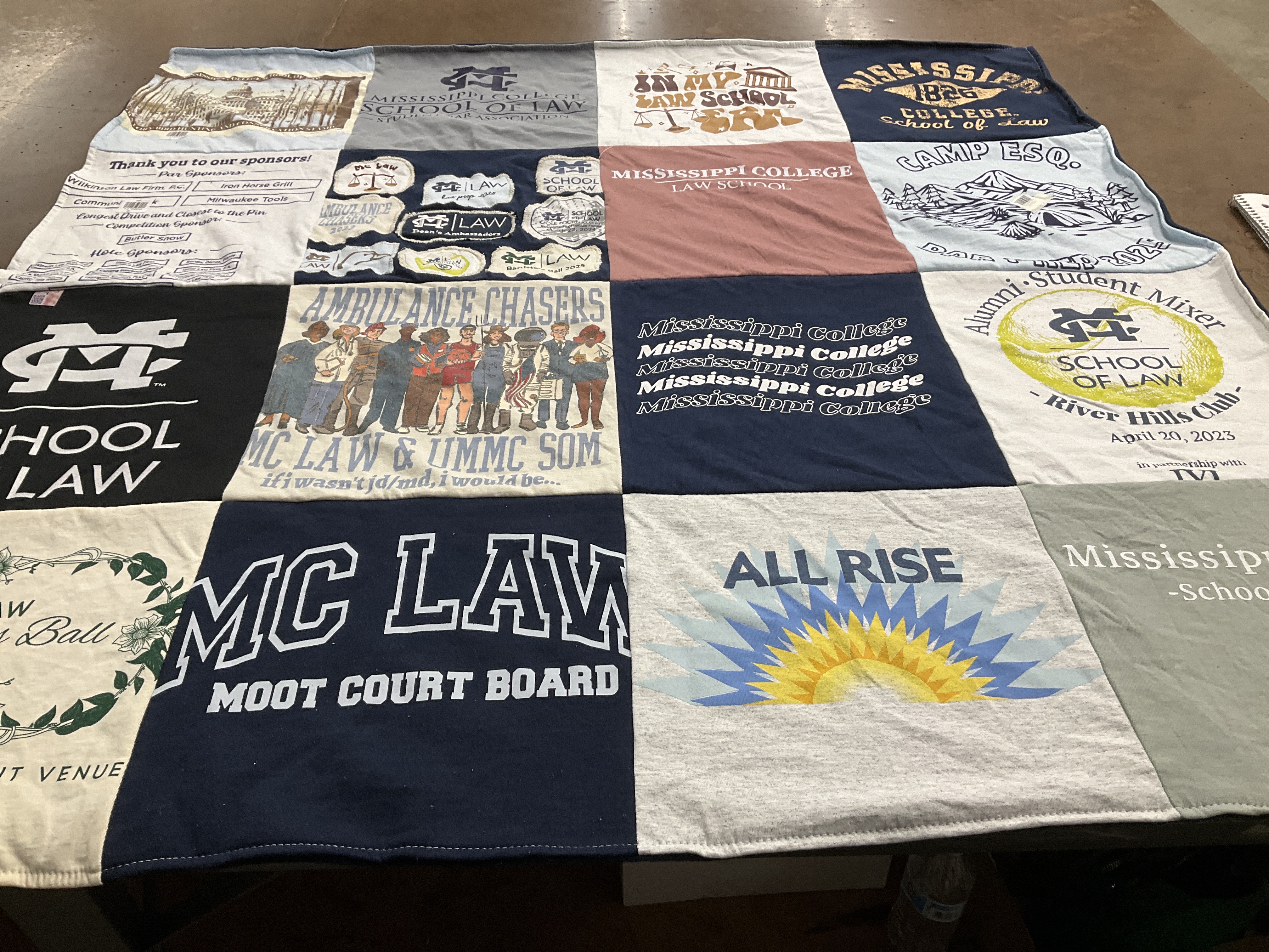 T-shirt quilt from mississippi college by Michael from TX