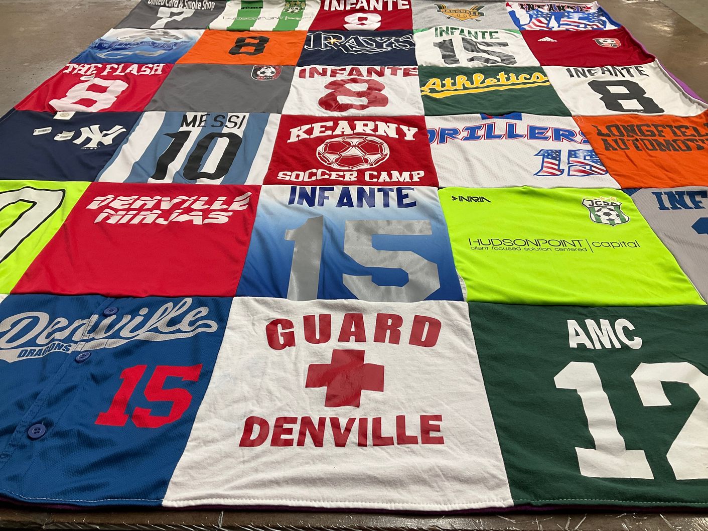T-shirt quilt featuring denville dragons by Nena from NJ
