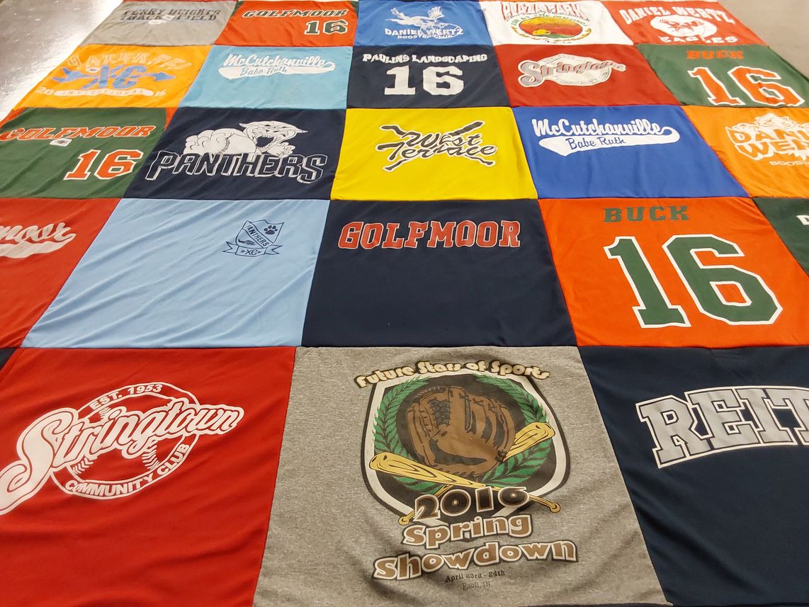 T-shirt quilt featuring panthers by David from IN