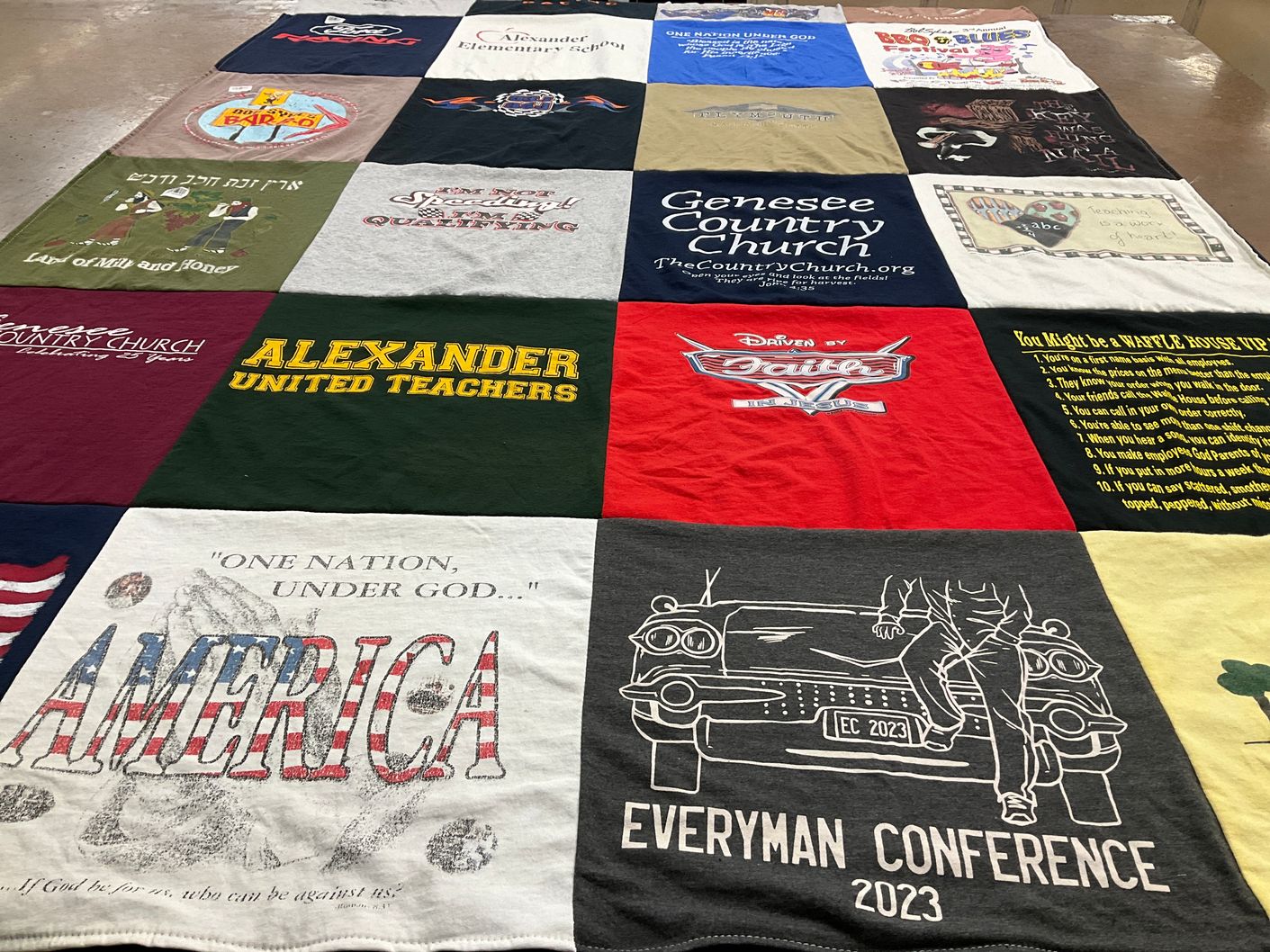 T-shirt quilt from alexander elementary school by Patty from LA
