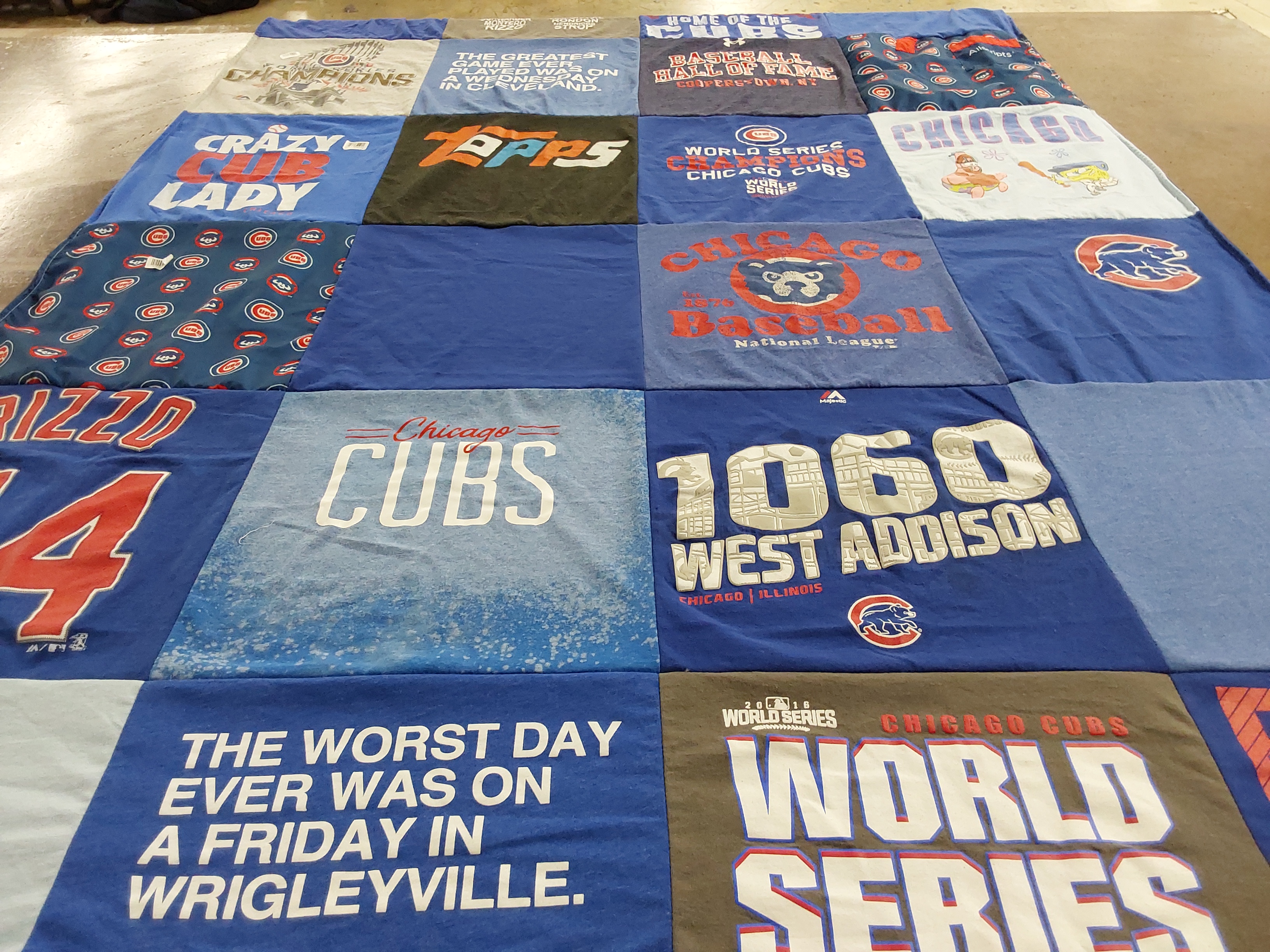T-shirt quilt featuring chicago cubs by Barb from IL
