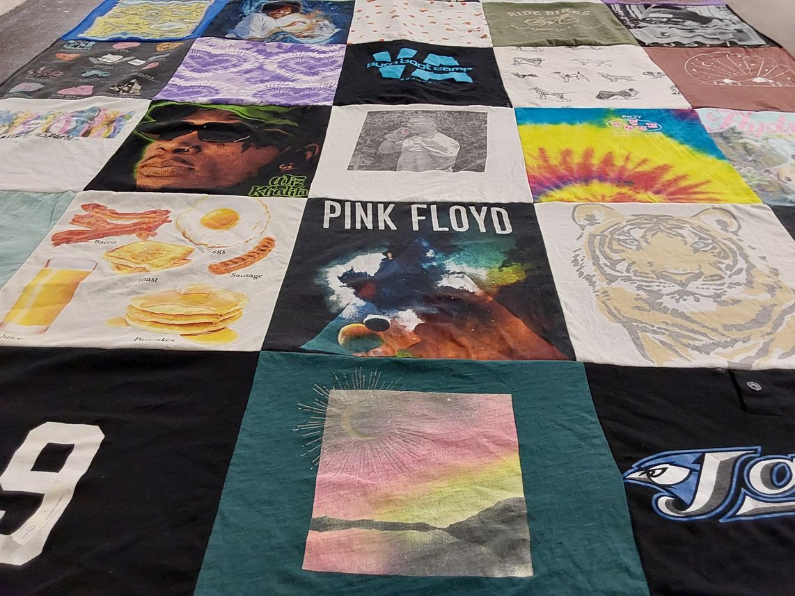 T-shirt quilt featuring toronto blue jays by Anne from VA