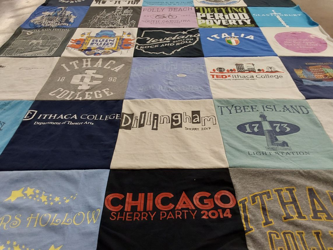 T-shirt quilt from ithaca college by Diana from CT