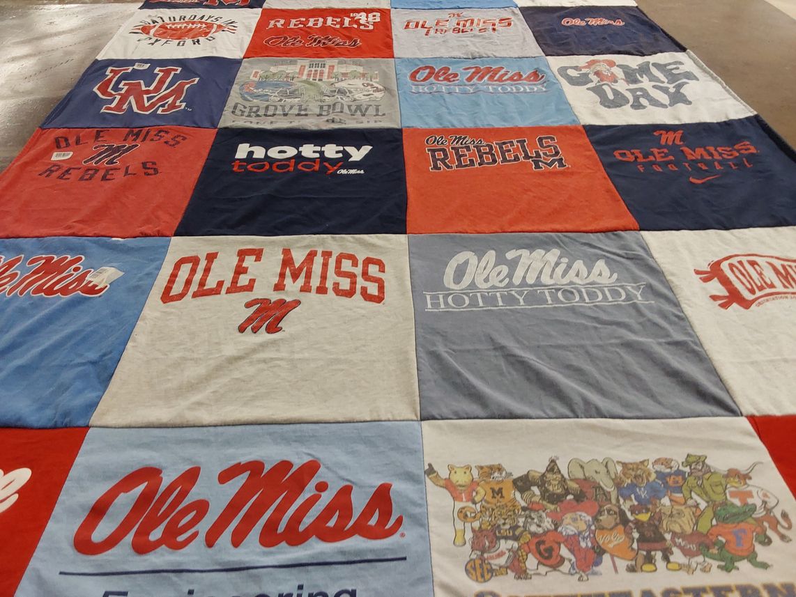 T-shirt quilt featuring ole miss rebels by Jamie from AL