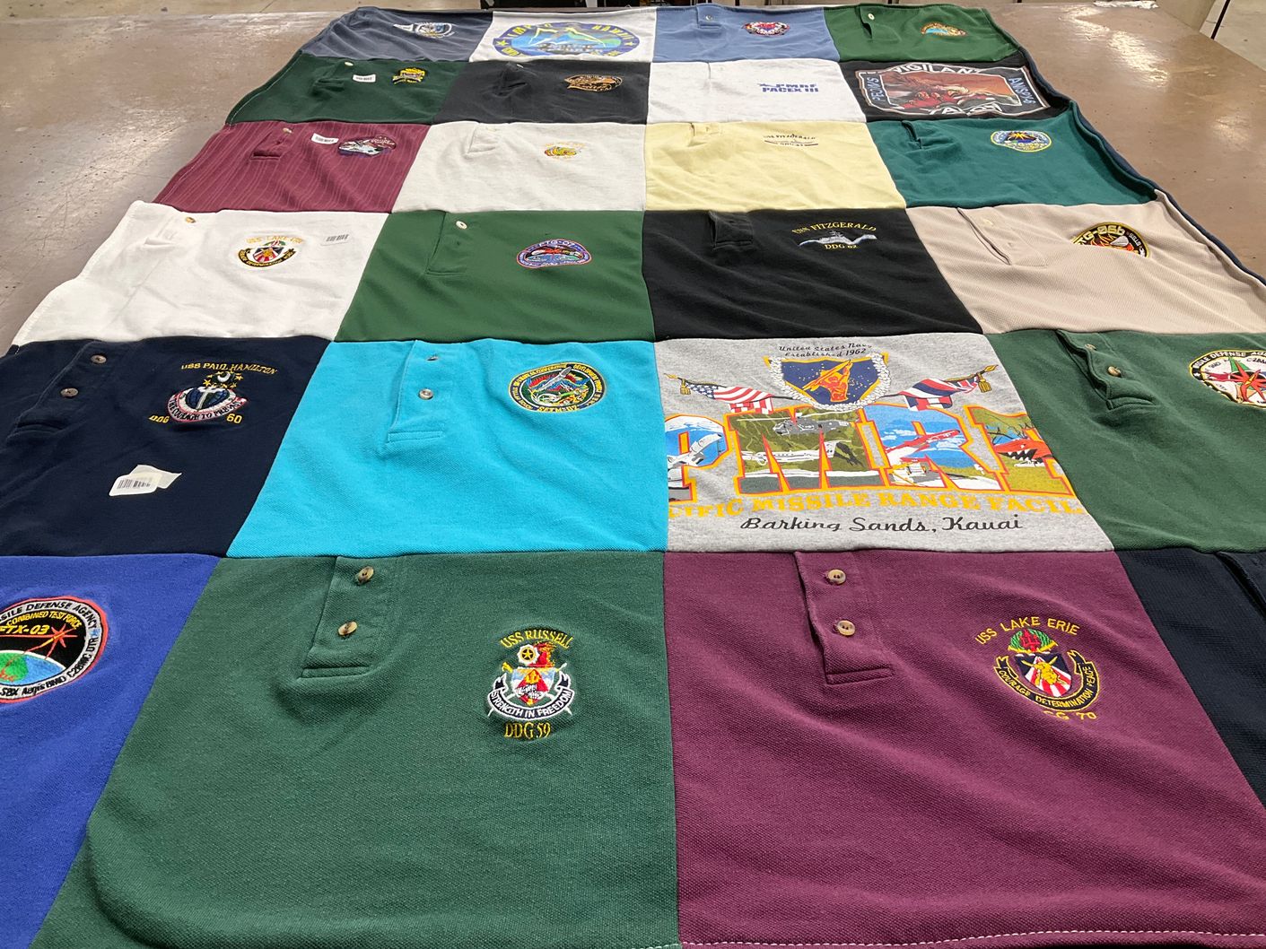 T-shirt quilt with military, navy themes by Ciara from VA