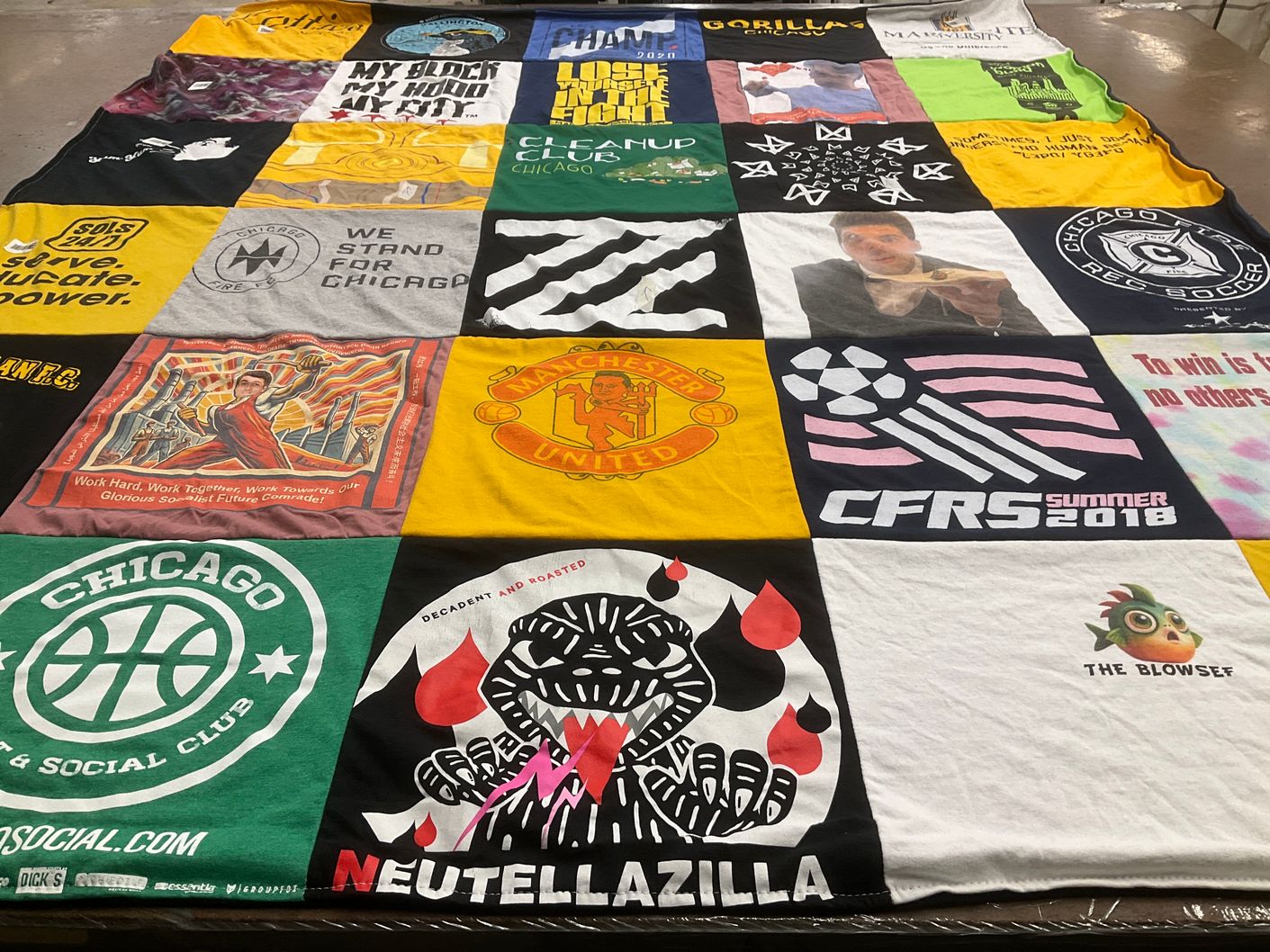 T-shirt quilt featuring manchester united by Mary from IL