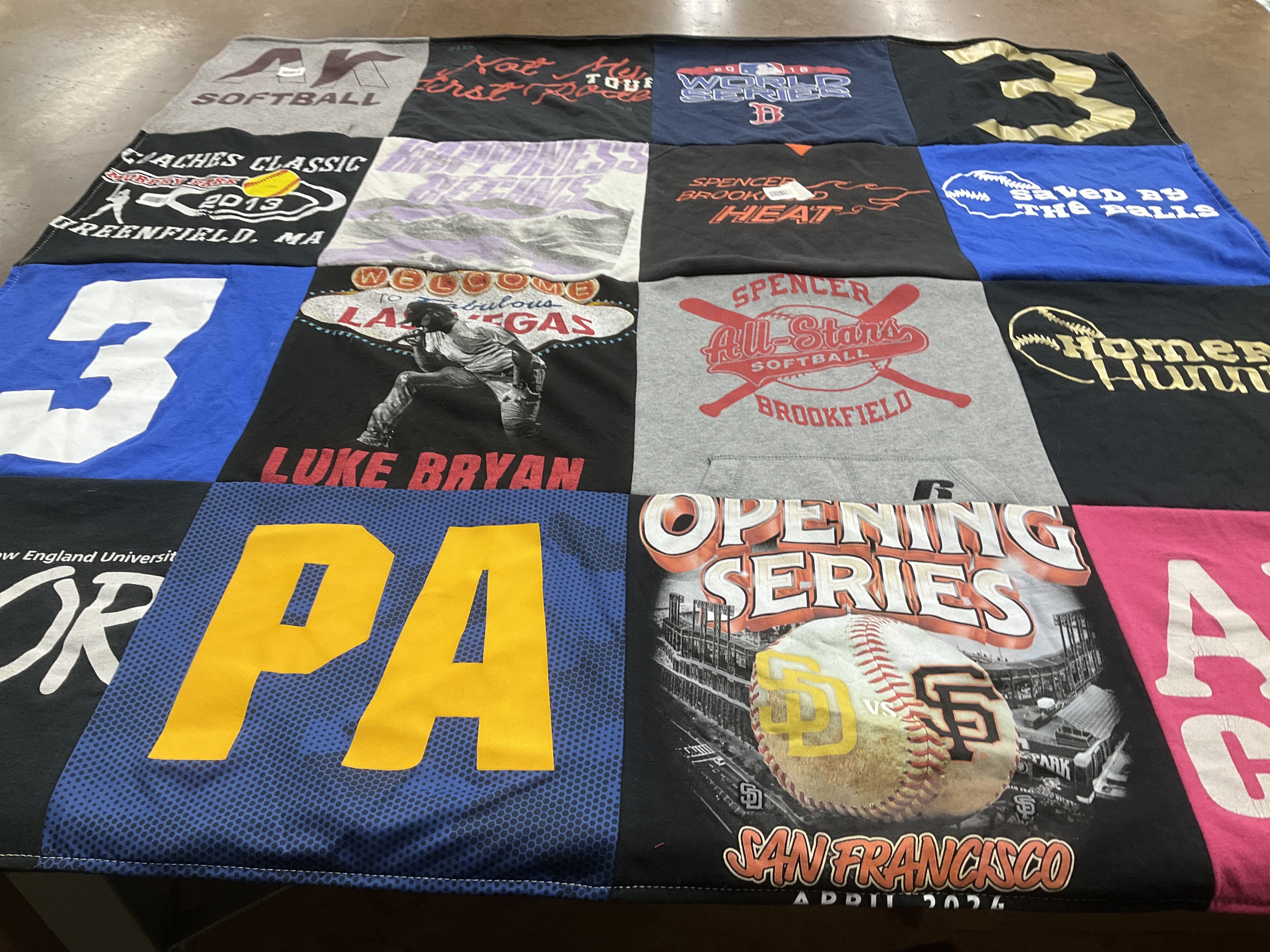 T-shirt quilt featuring san francisco giants by Jenna from MA