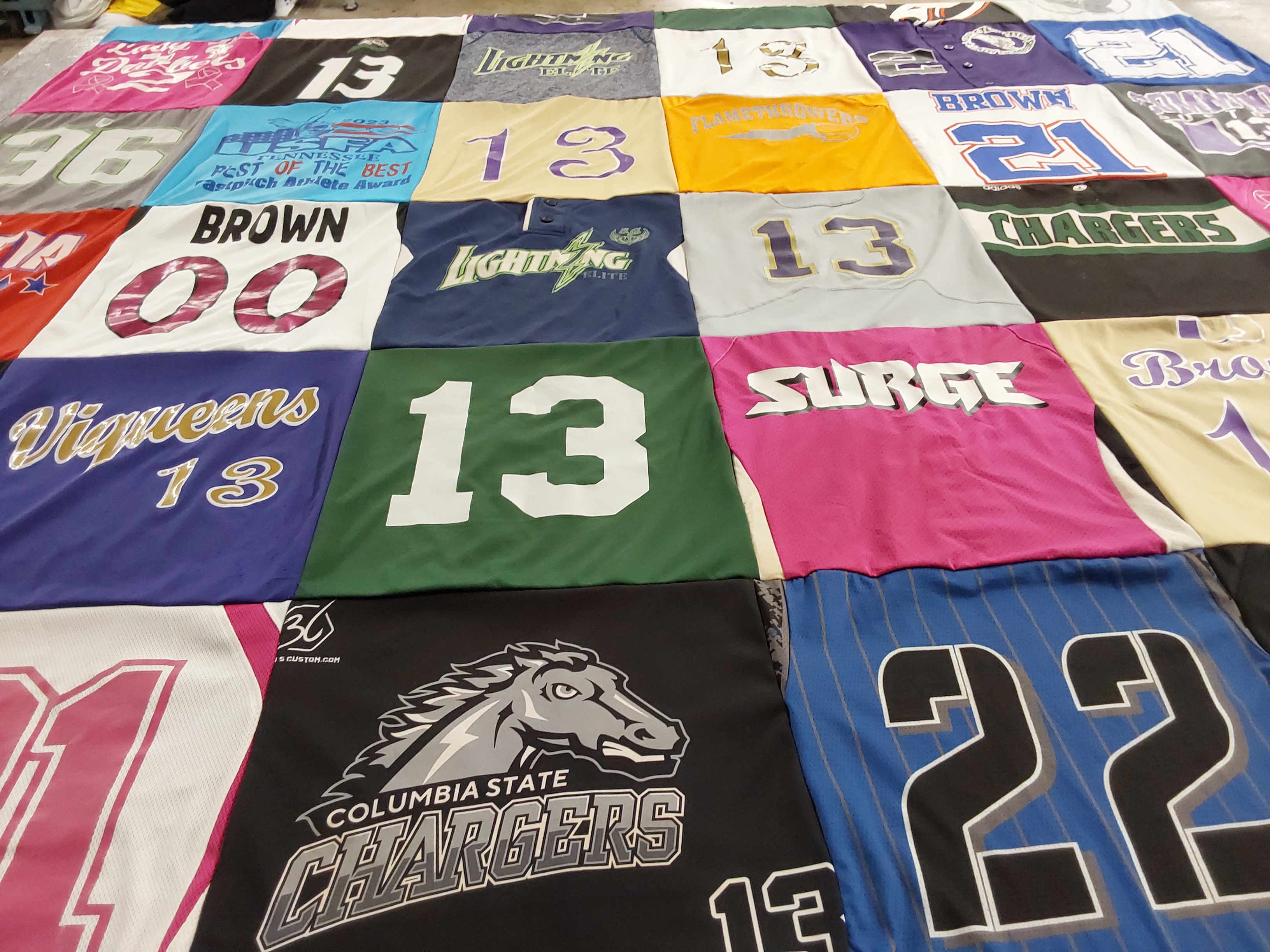 T-shirt quilt from columbia state university by Abigail from TN