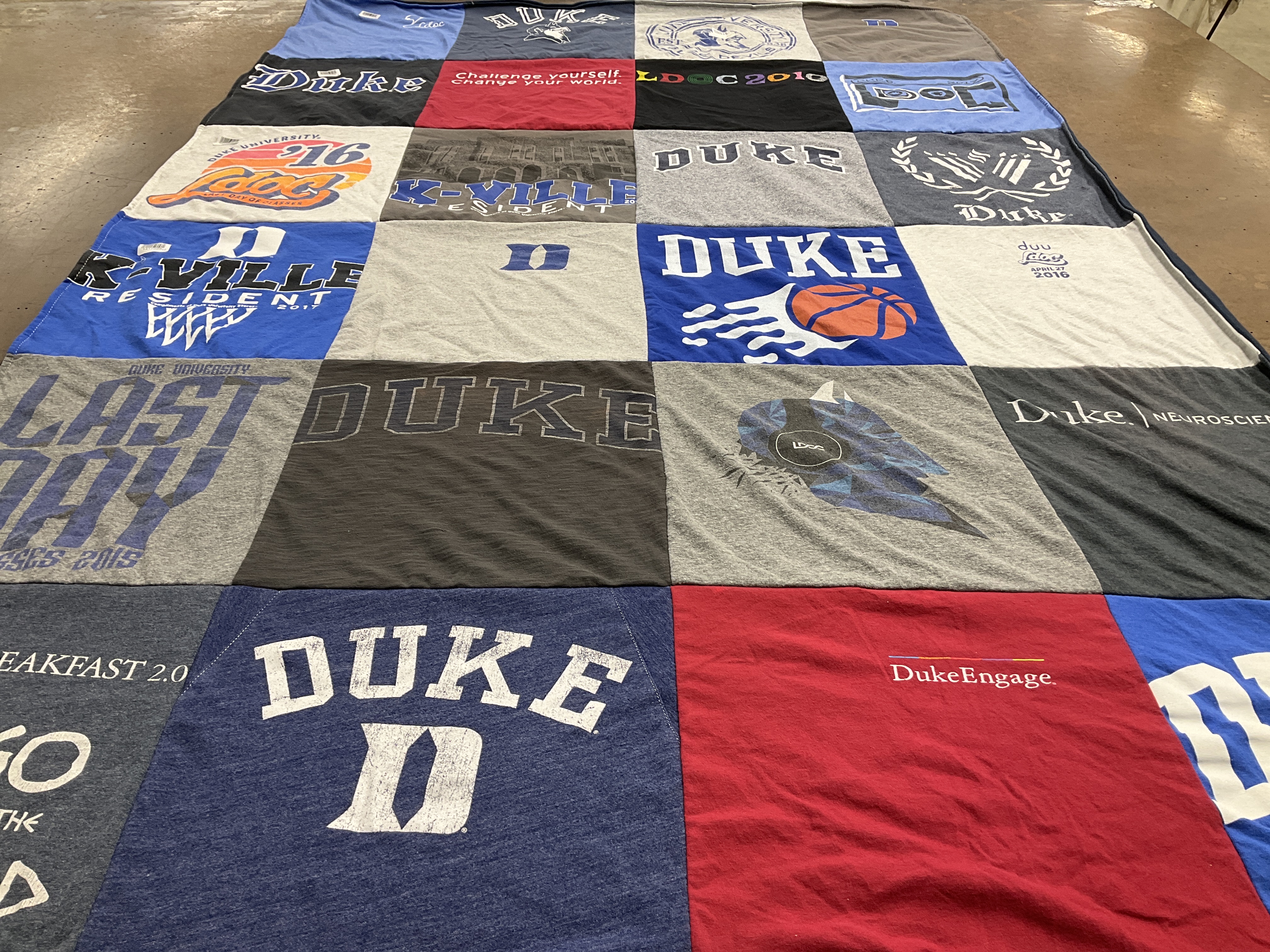 T-shirt quilt featuring duke university basketball by Micaela from NC