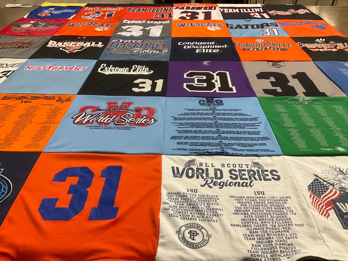 T-shirt quilt featuring illinois wildcats, illinois gators by Holly from IL