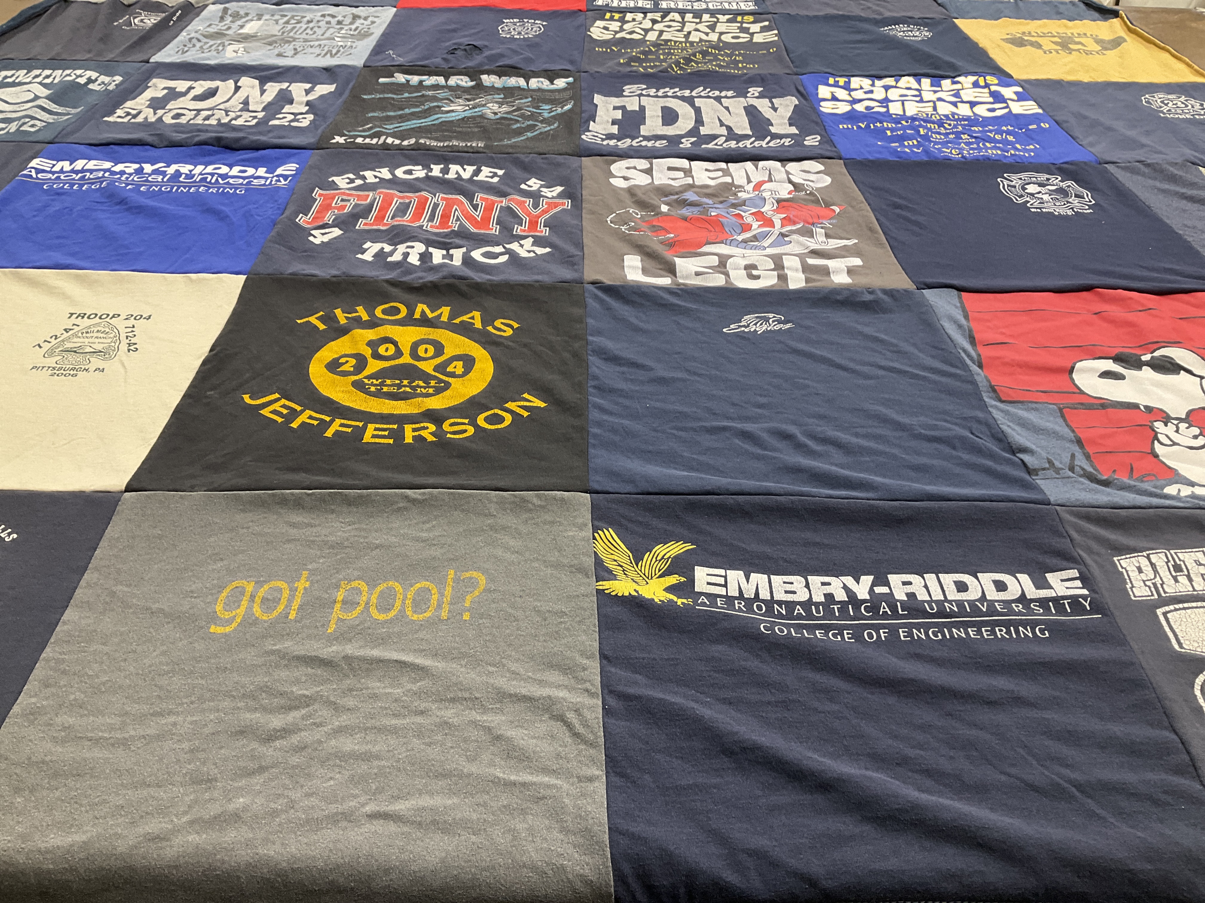 T-shirt quilt from embry-riddle aeronautical university by SARAH from FL