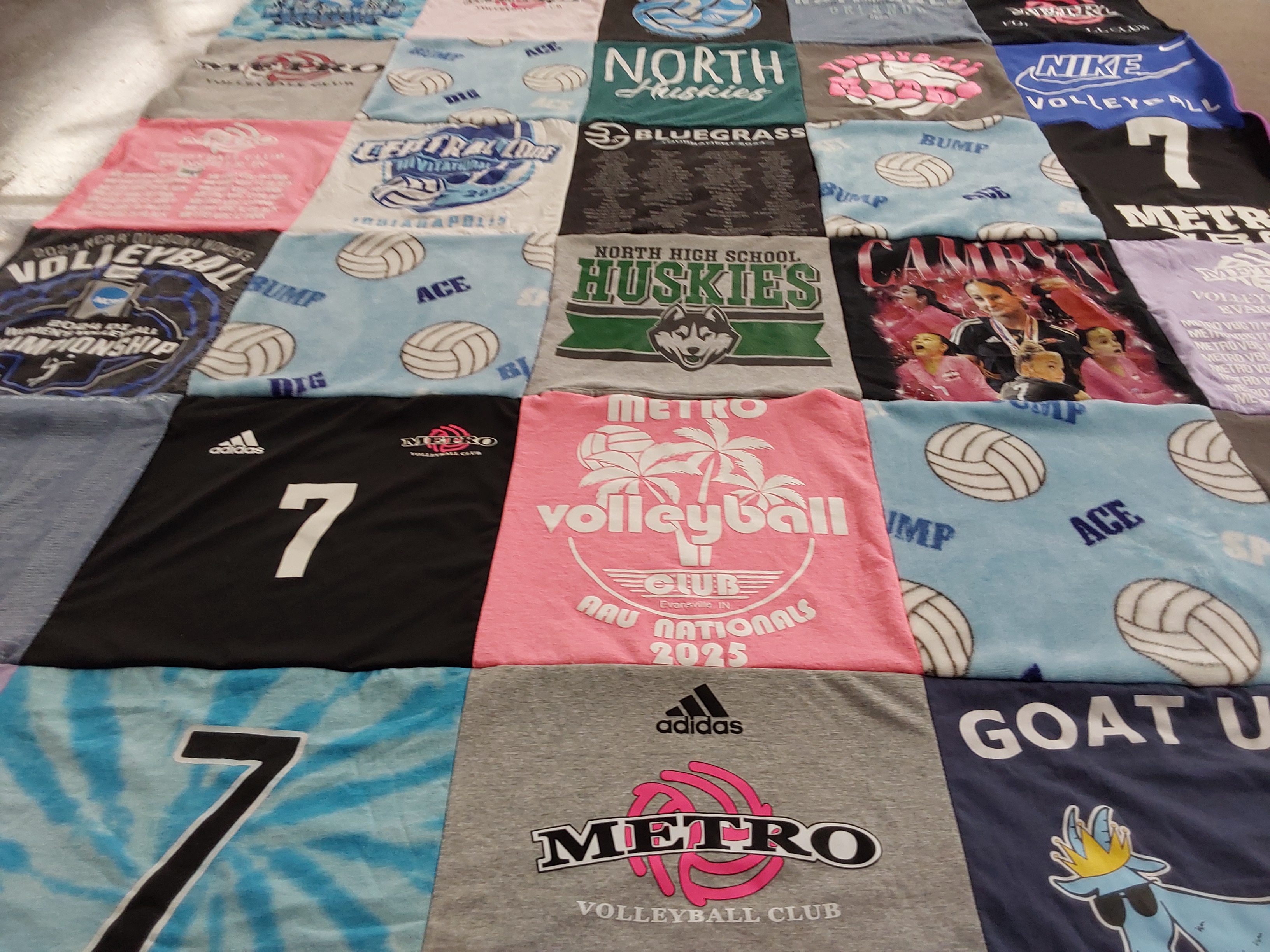 T-shirt quilt featuring metro volleyball club by Zoe from IN