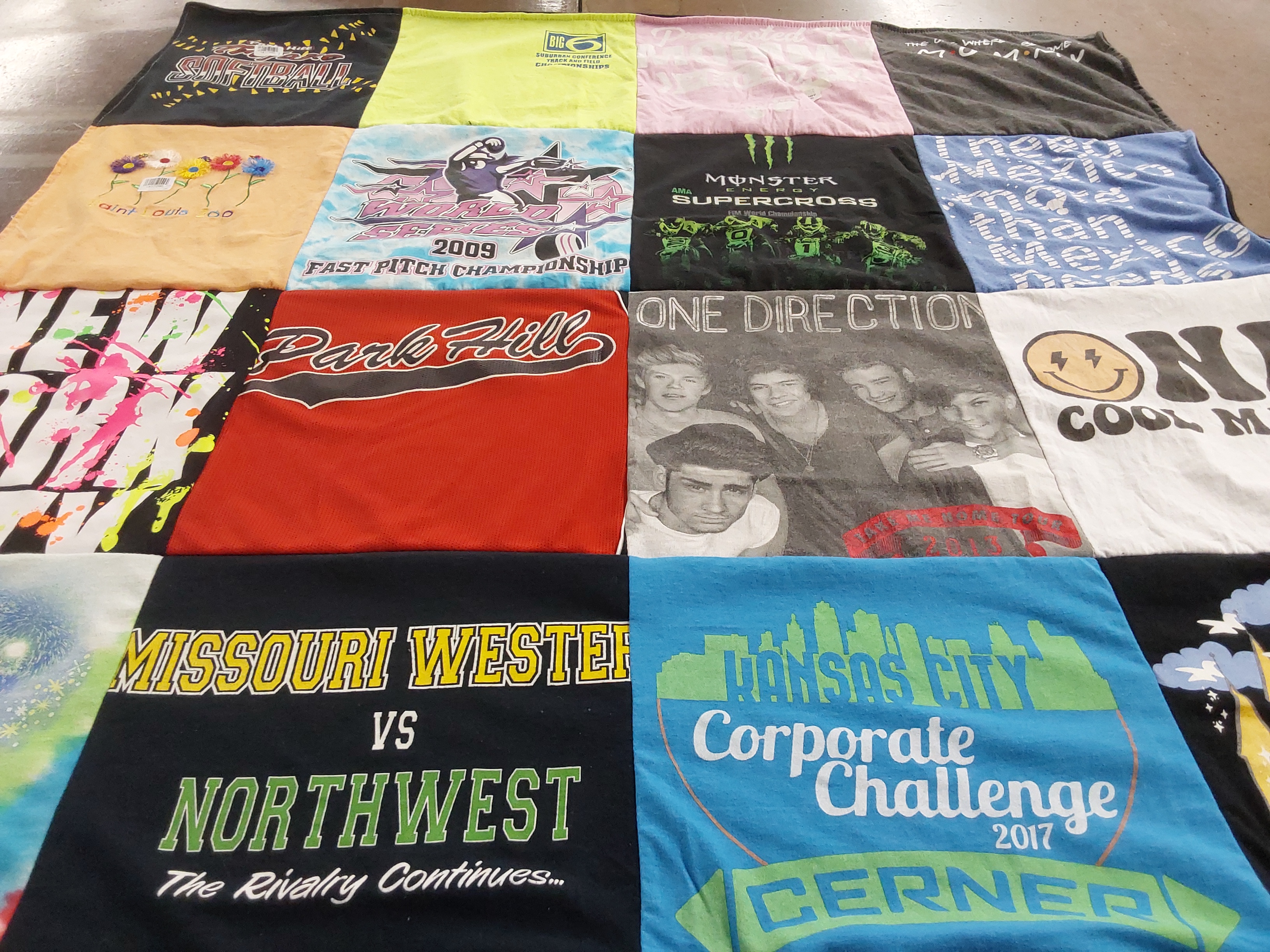 T-shirt quilt featuring northwest high school by Kelsey from MO