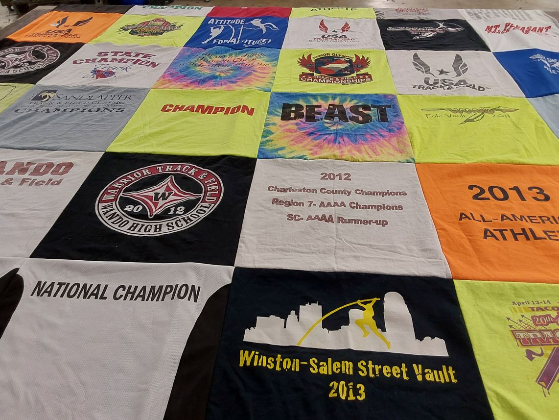 T-shirt quilt from wando high school by Juanita from SC
