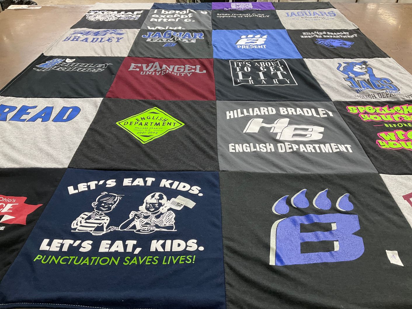 T-shirt quilt featuring hilliard bradley jaguars by Pam from OH