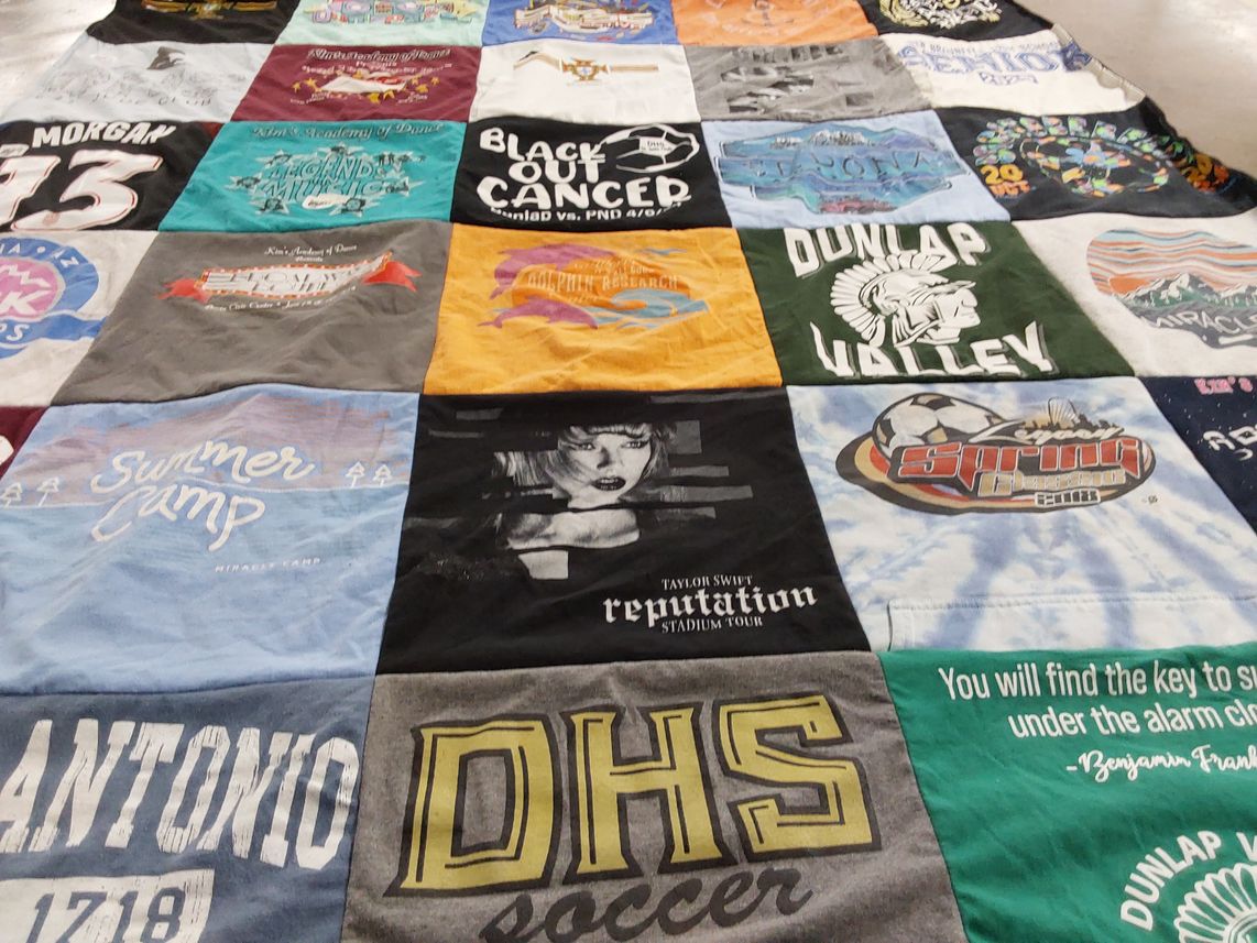 T-shirt quilt featuring dunlap valley high school soccer, dhs soccer by Michelle from TX