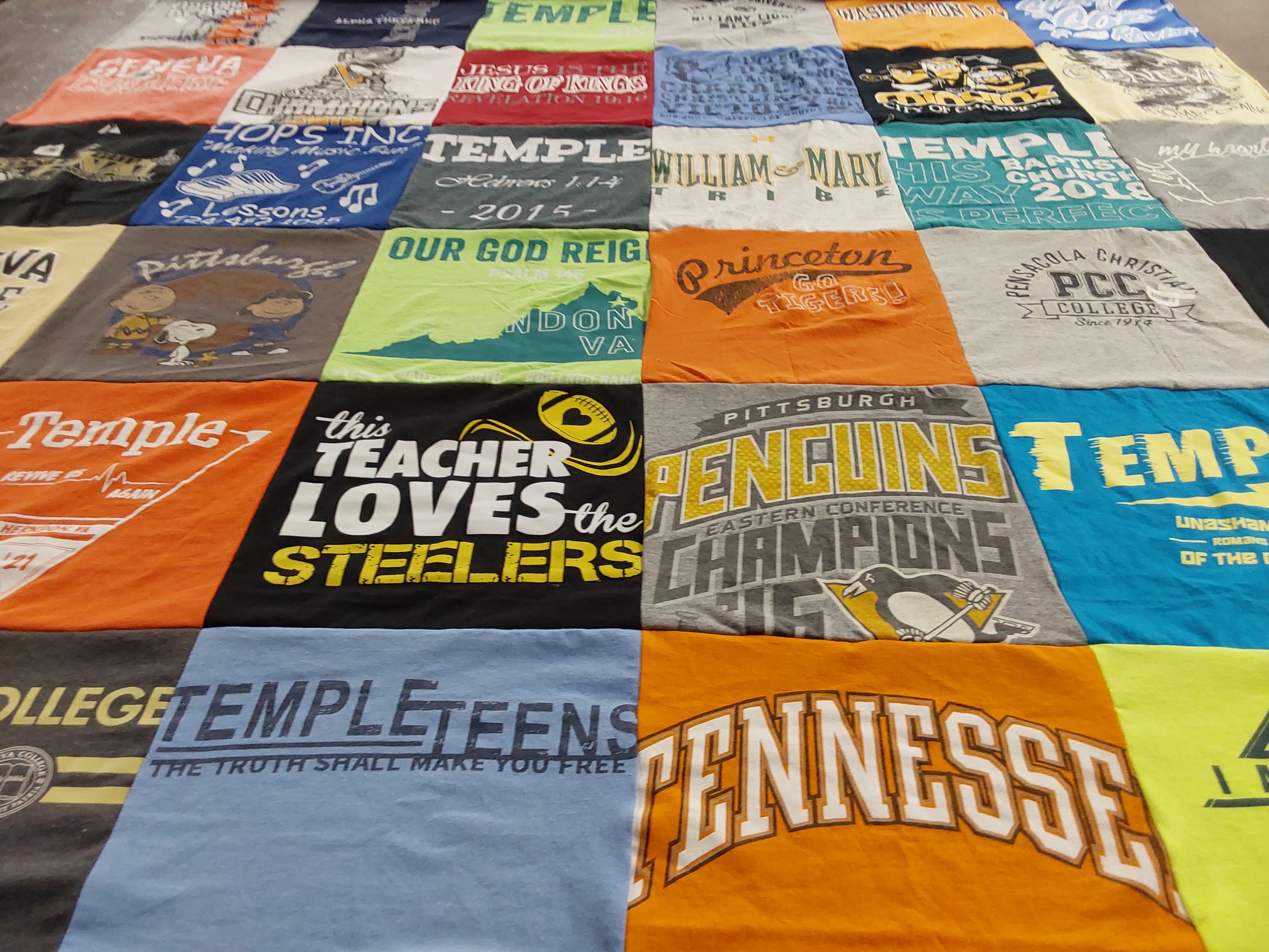 T-shirt quilt featuring pittsburgh penguins by Hannah from VA