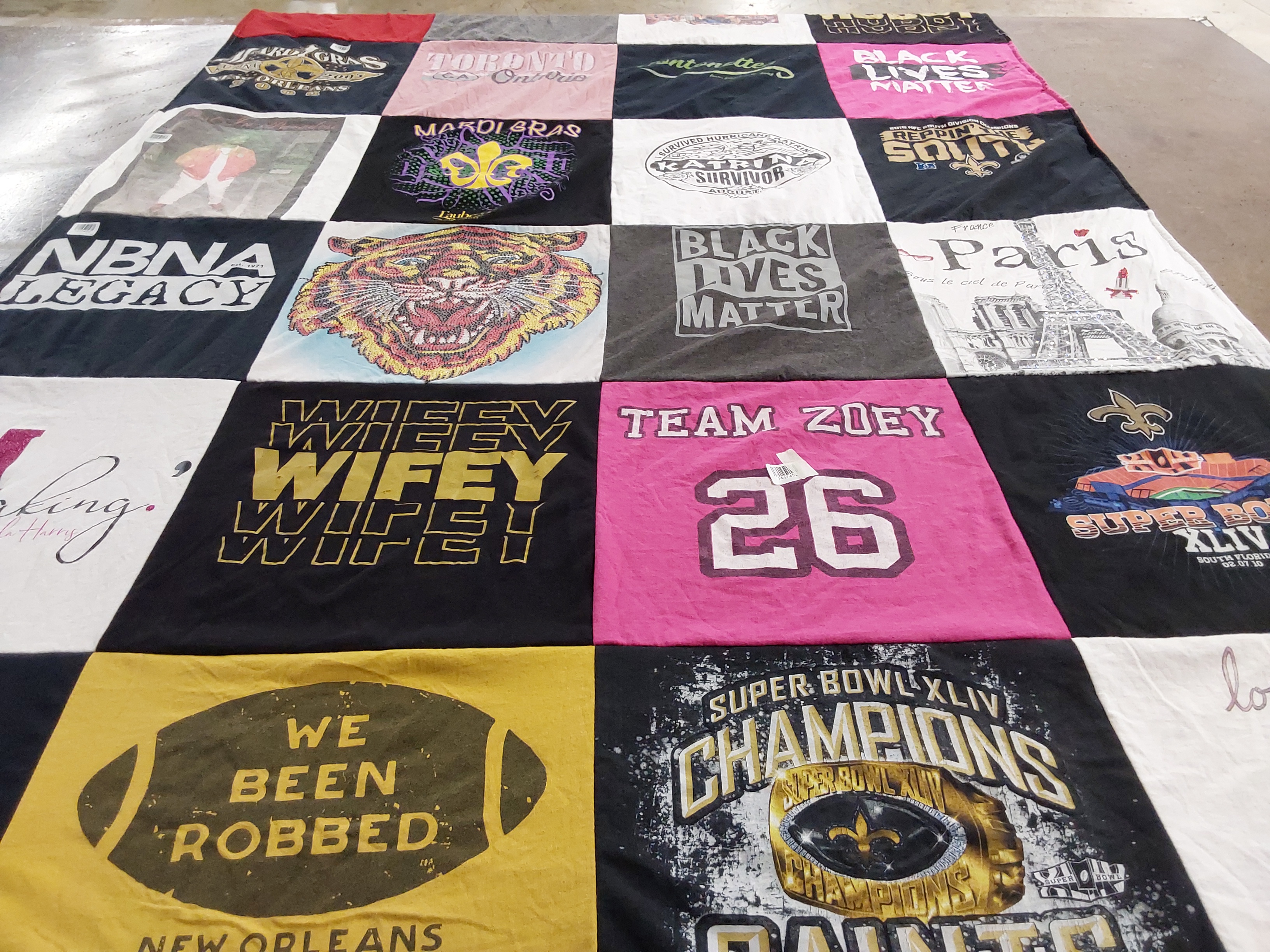 T-shirt quilt featuring new orleans saints by Trilby from LA