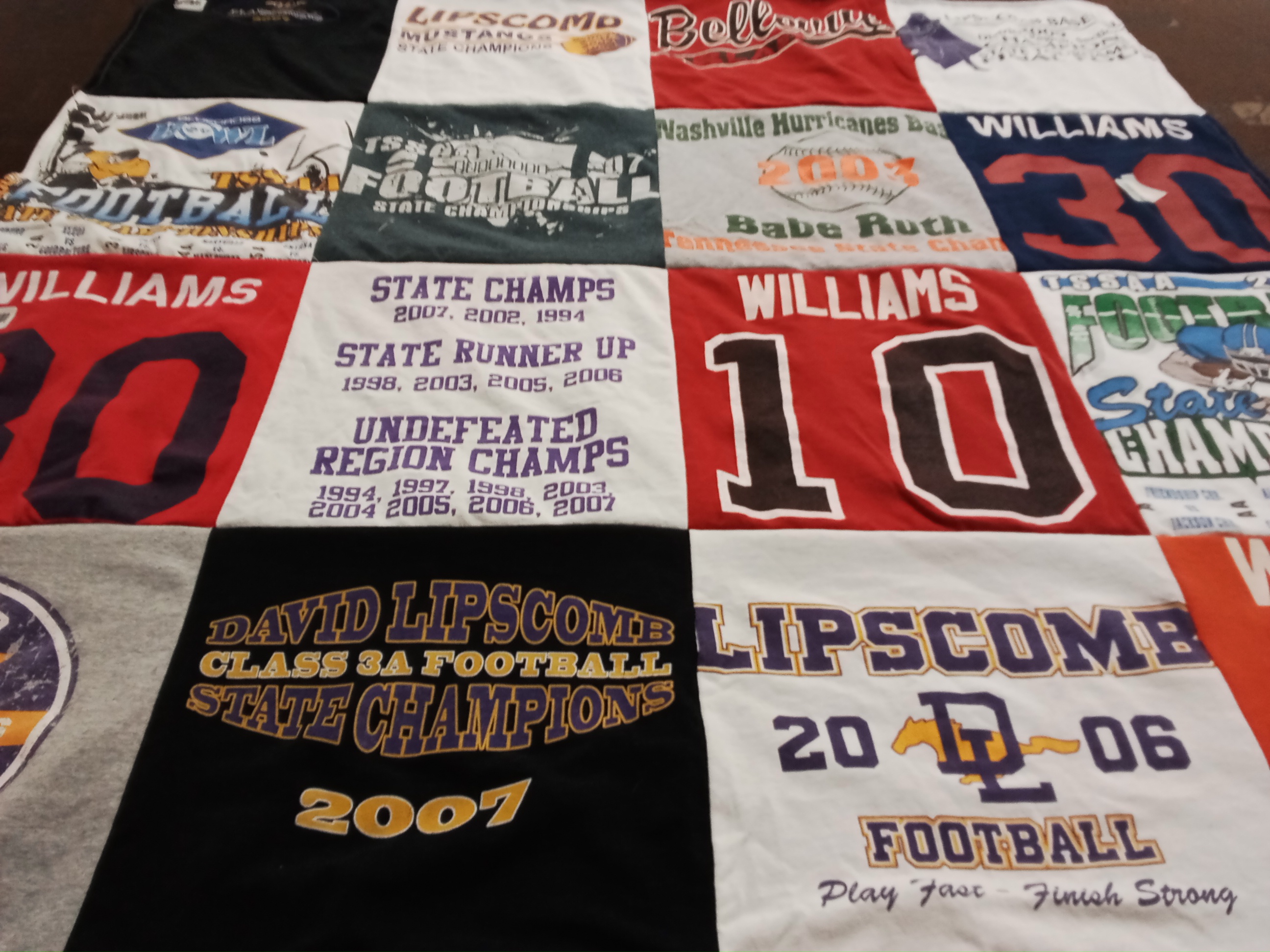 T-shirt quilt featuring david lipscomb football by Melinda from TN