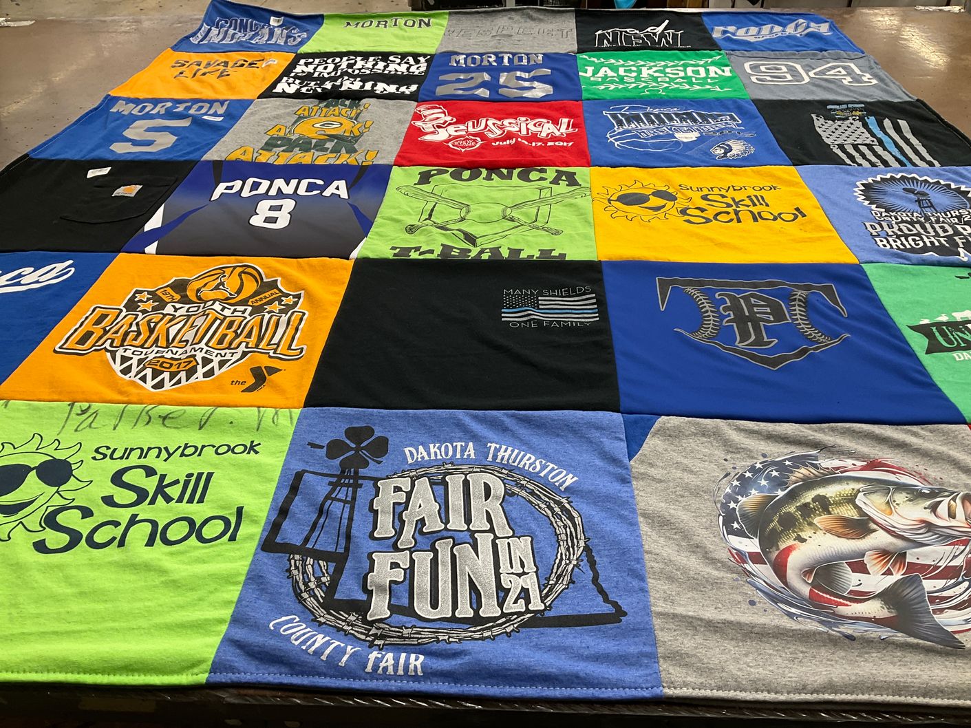 T-shirt quilt featuring ponca high school baseball by Randi from NE