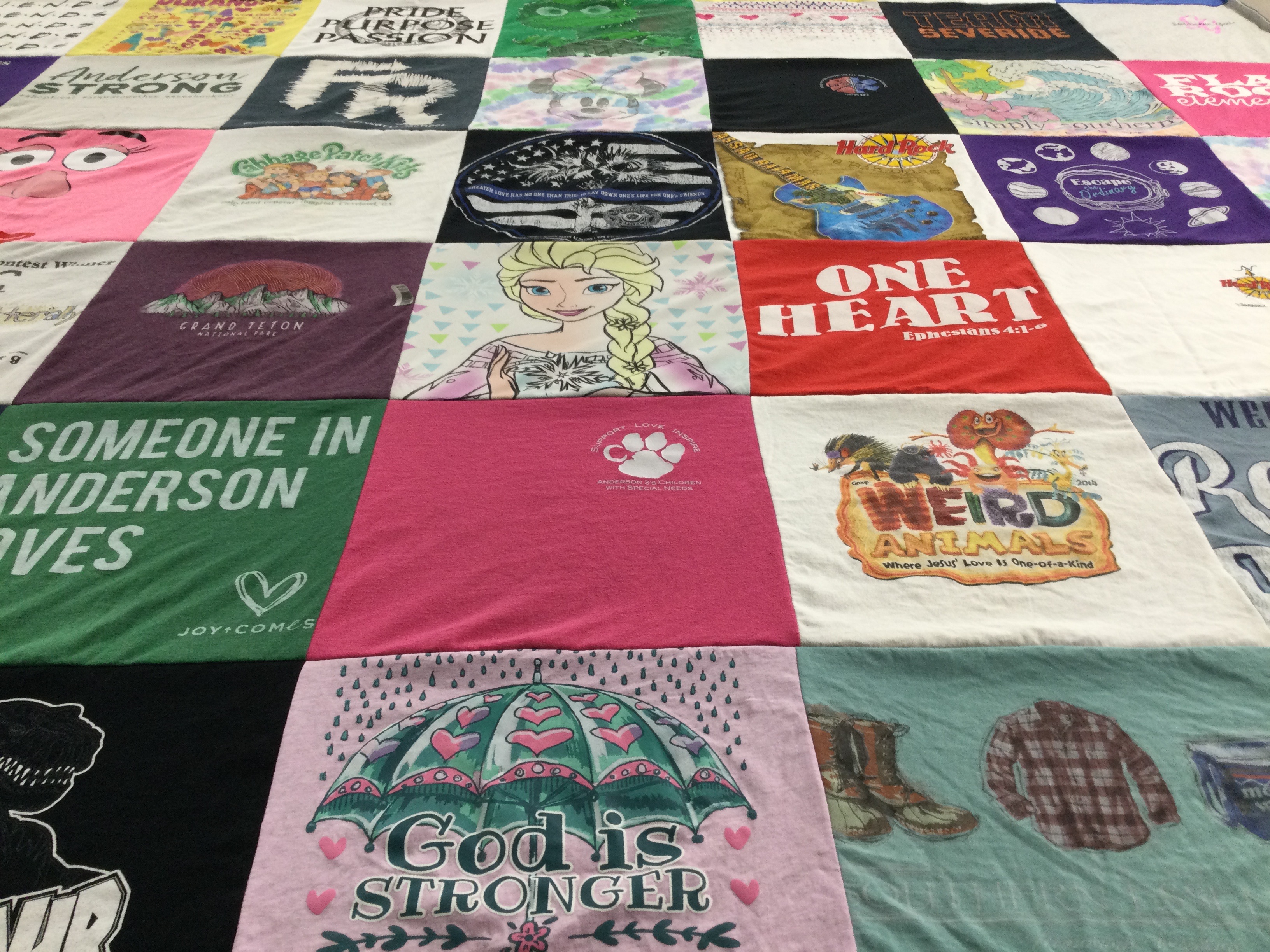 T-shirt quilt from anderson university by Lori from SC