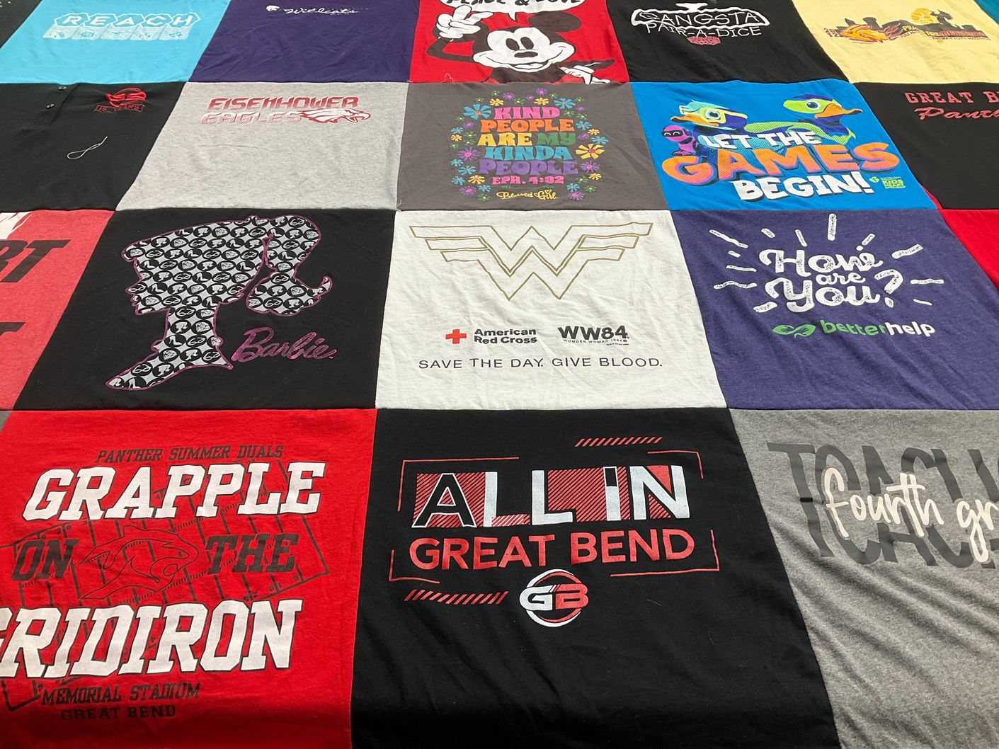 T-shirt quilt featuring great bend panthers by Barbara from KS