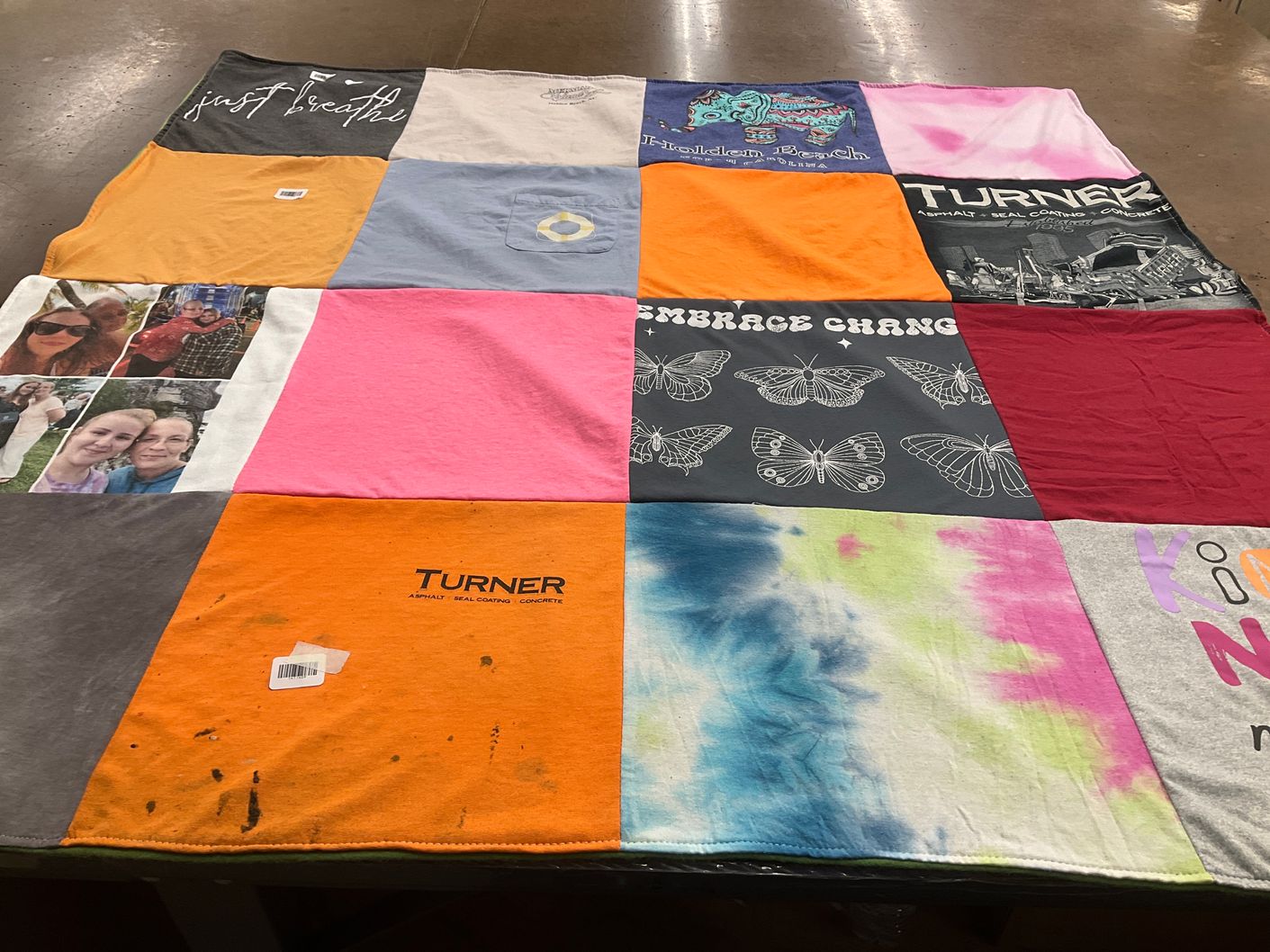 T-shirt quilt with photography, nature themes by Kelsey from SC